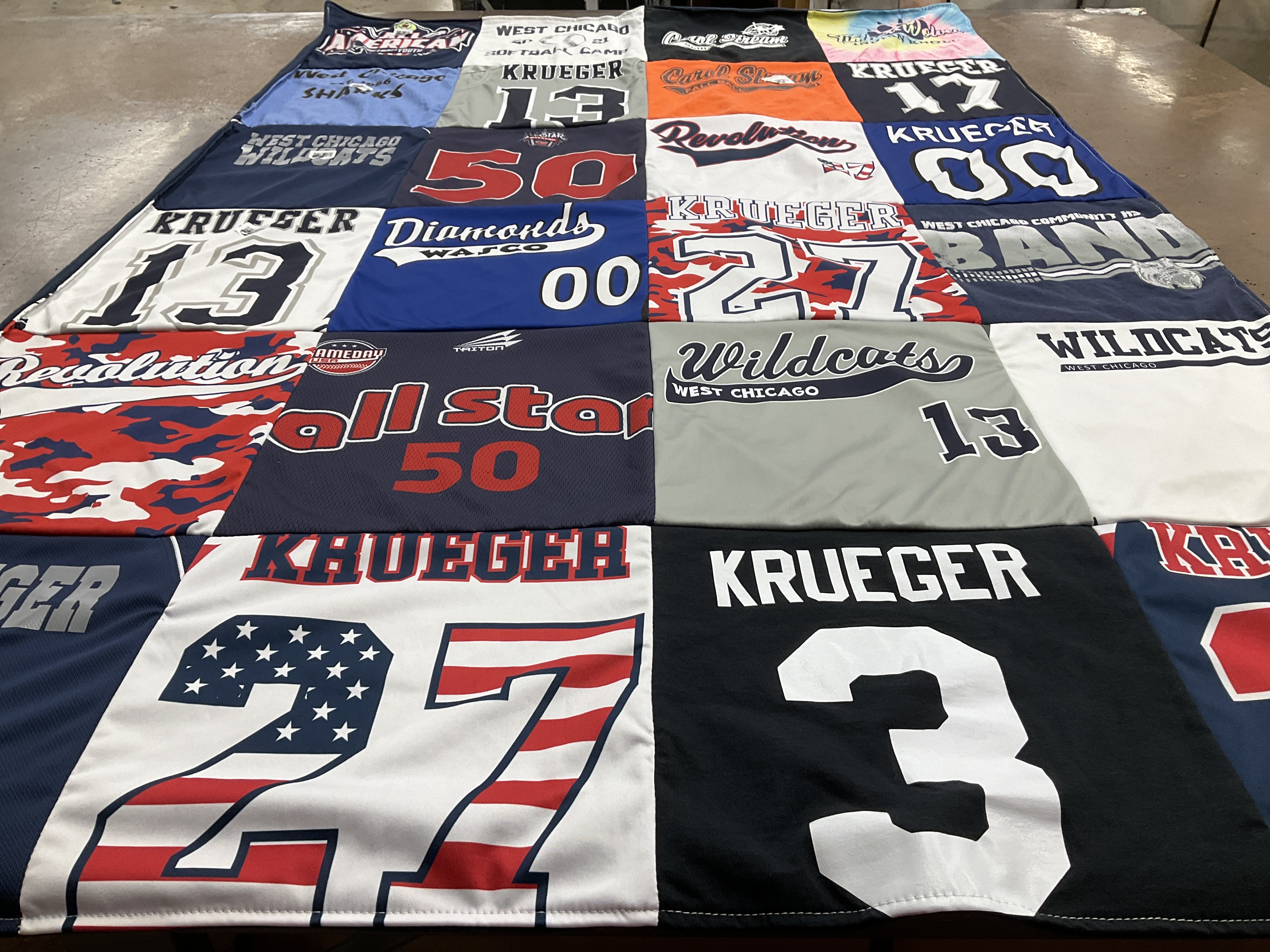 T-shirt quilt featuring west chicago wildcats by Mary from IL
