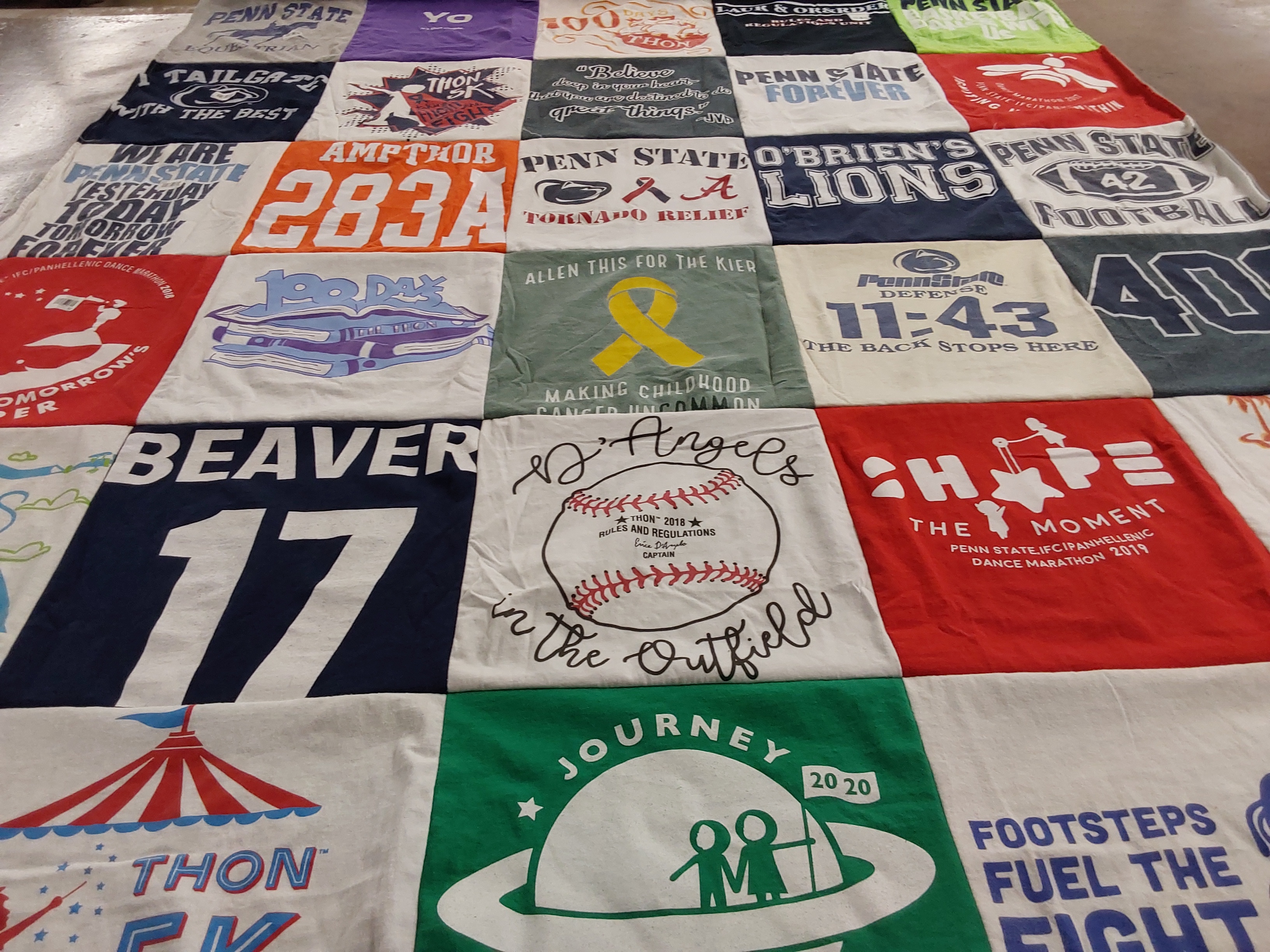 T-shirt quilt featuring penn state lions football by Melinda from PA