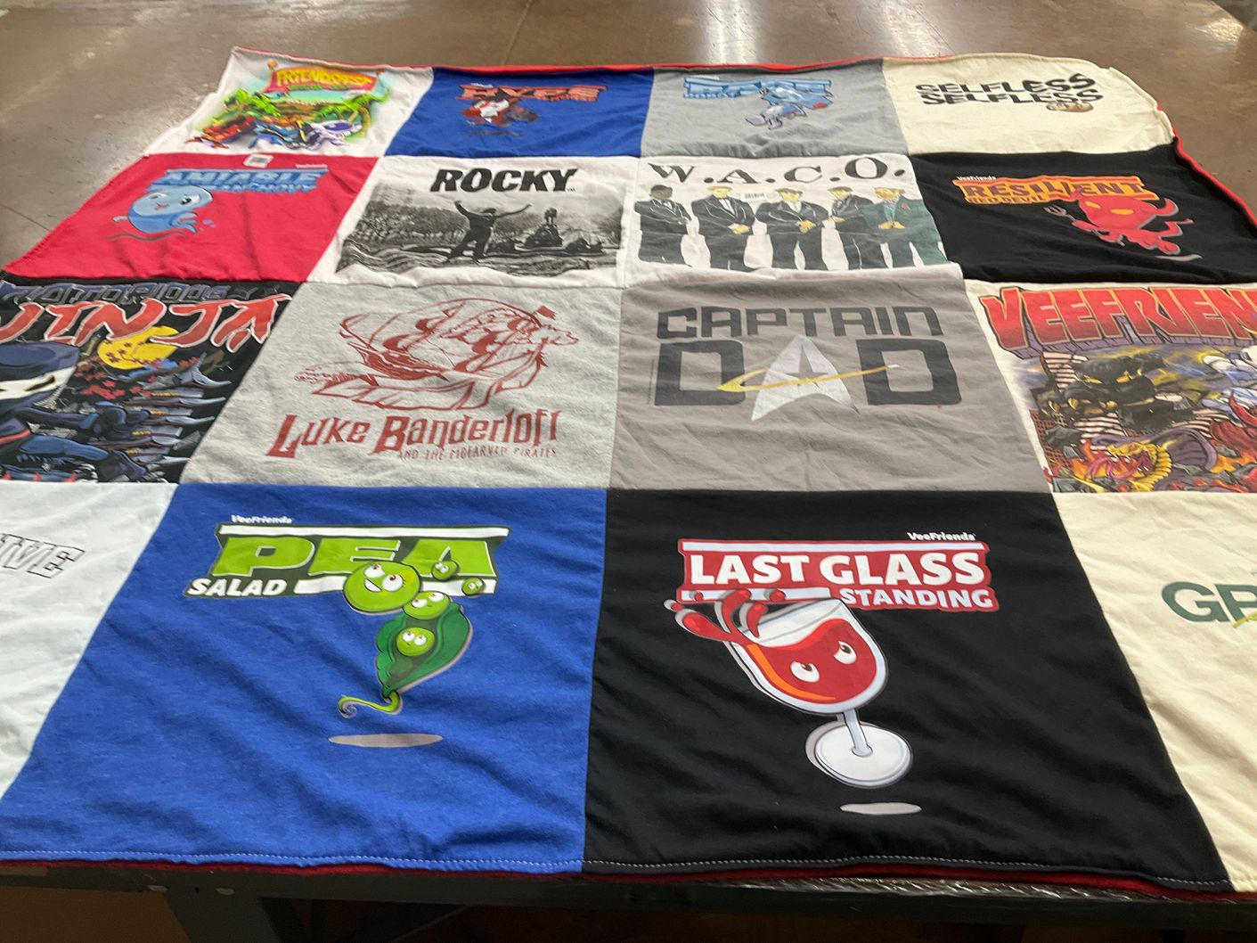 T-shirt quilt with animation, comics themes by Rocky from GA