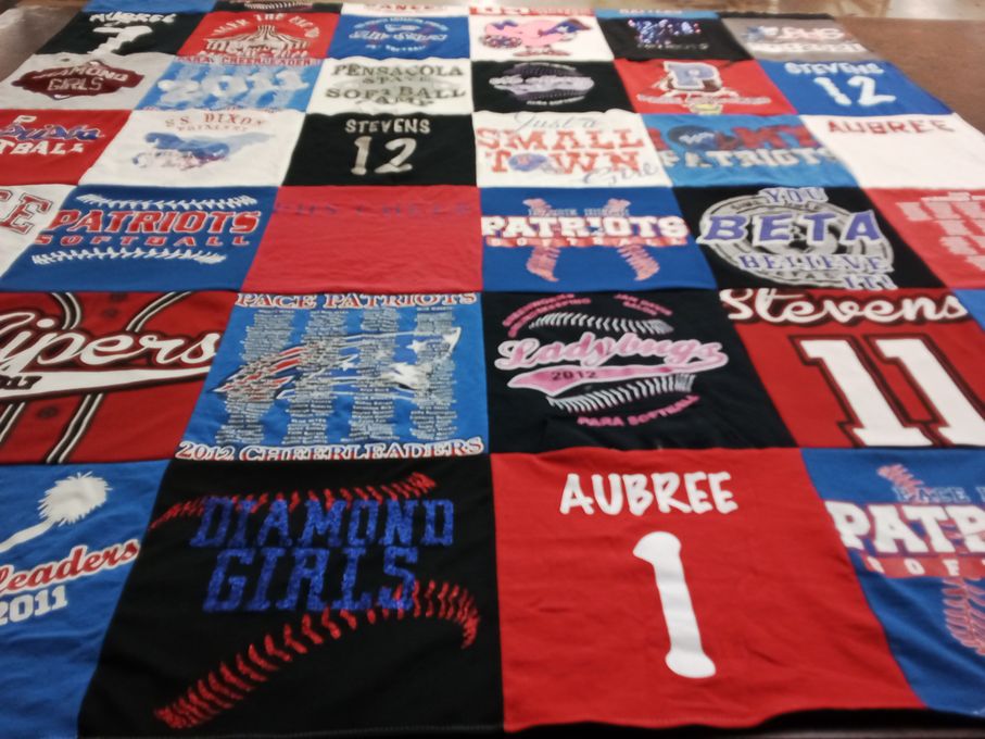 T-shirt quilt featuring pace patriots by April from FL