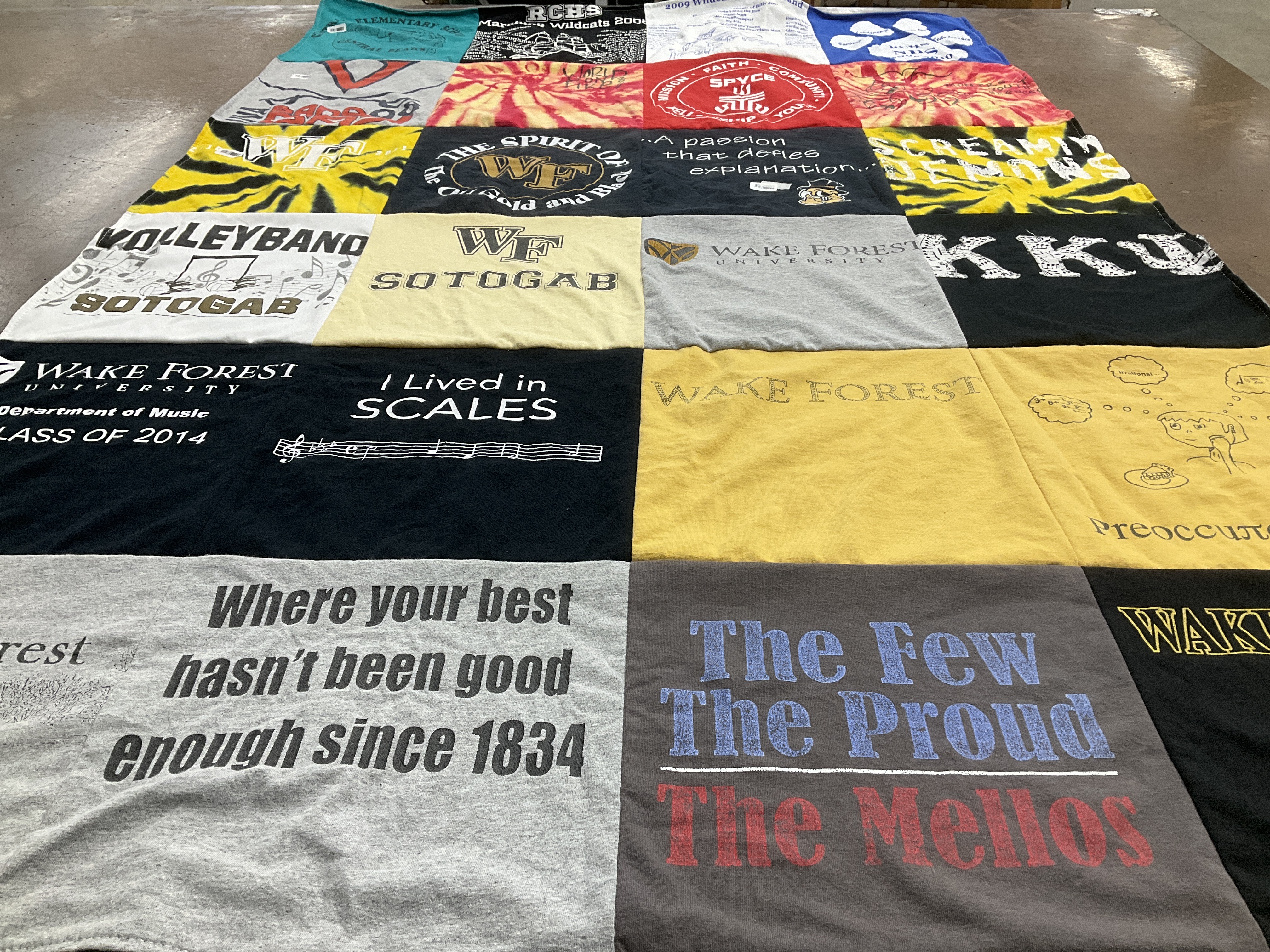 T-shirt quilt from wake forest university by Ruth from VA