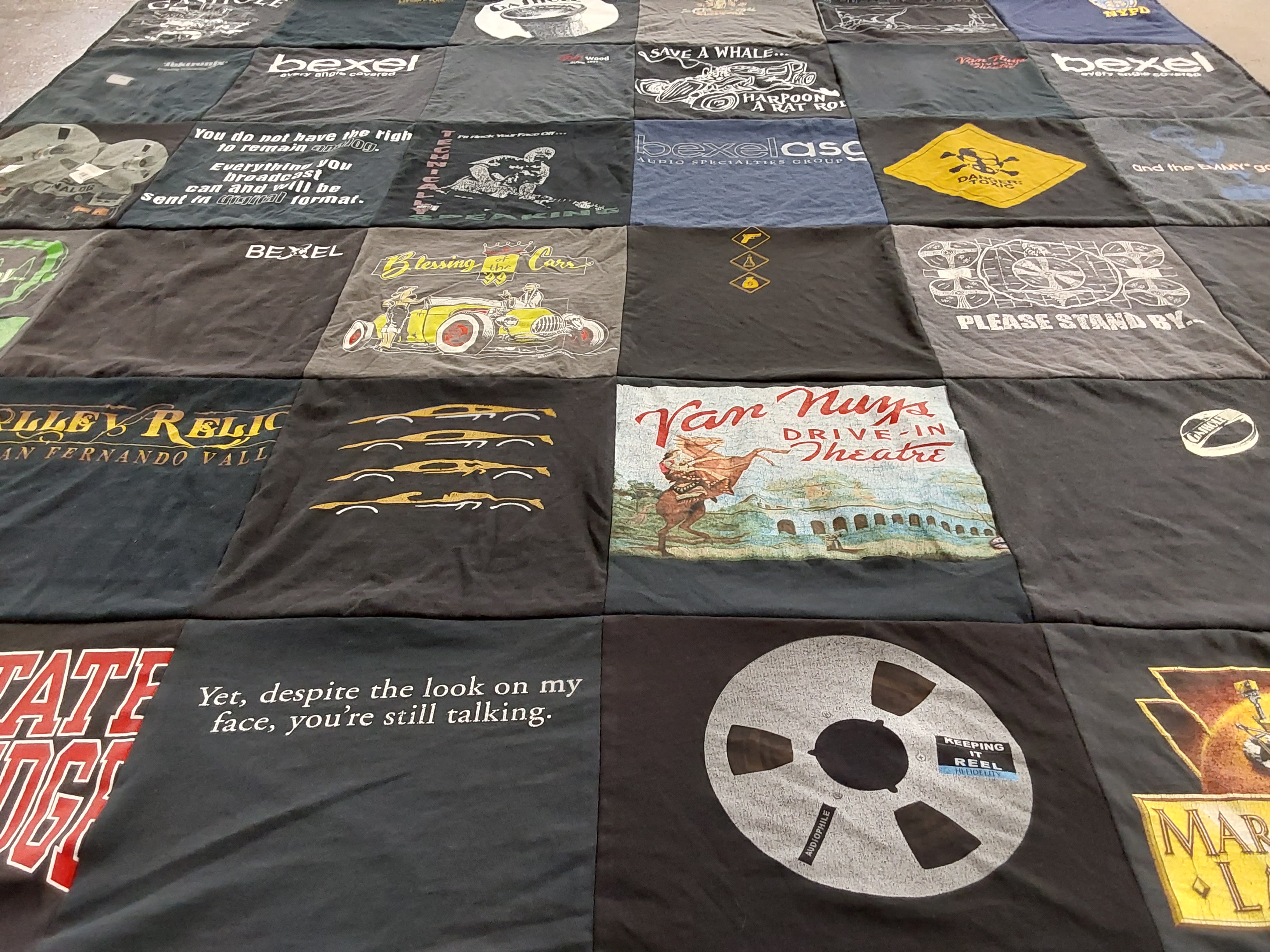 T-shirt quilt with cars, drama themes by STEFFIN from CA