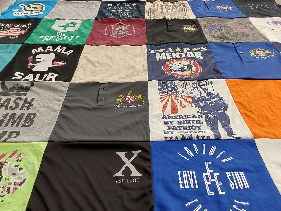 T-shirt quilt from schmidt school by Samanth from NC