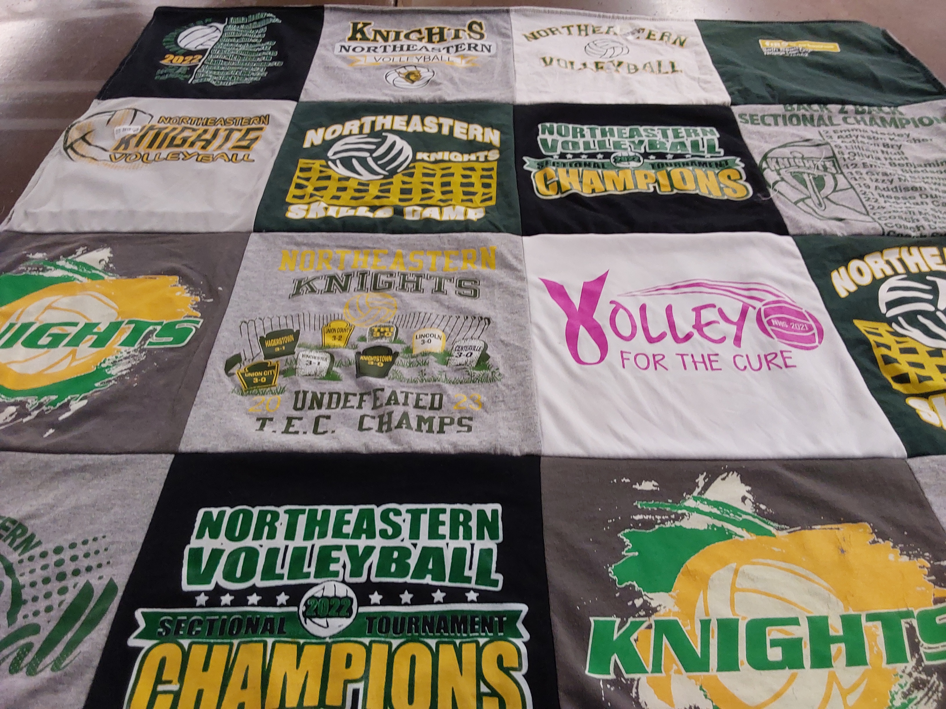 T-shirt quilt featuring northeastern knights volleyball by Beth from IN