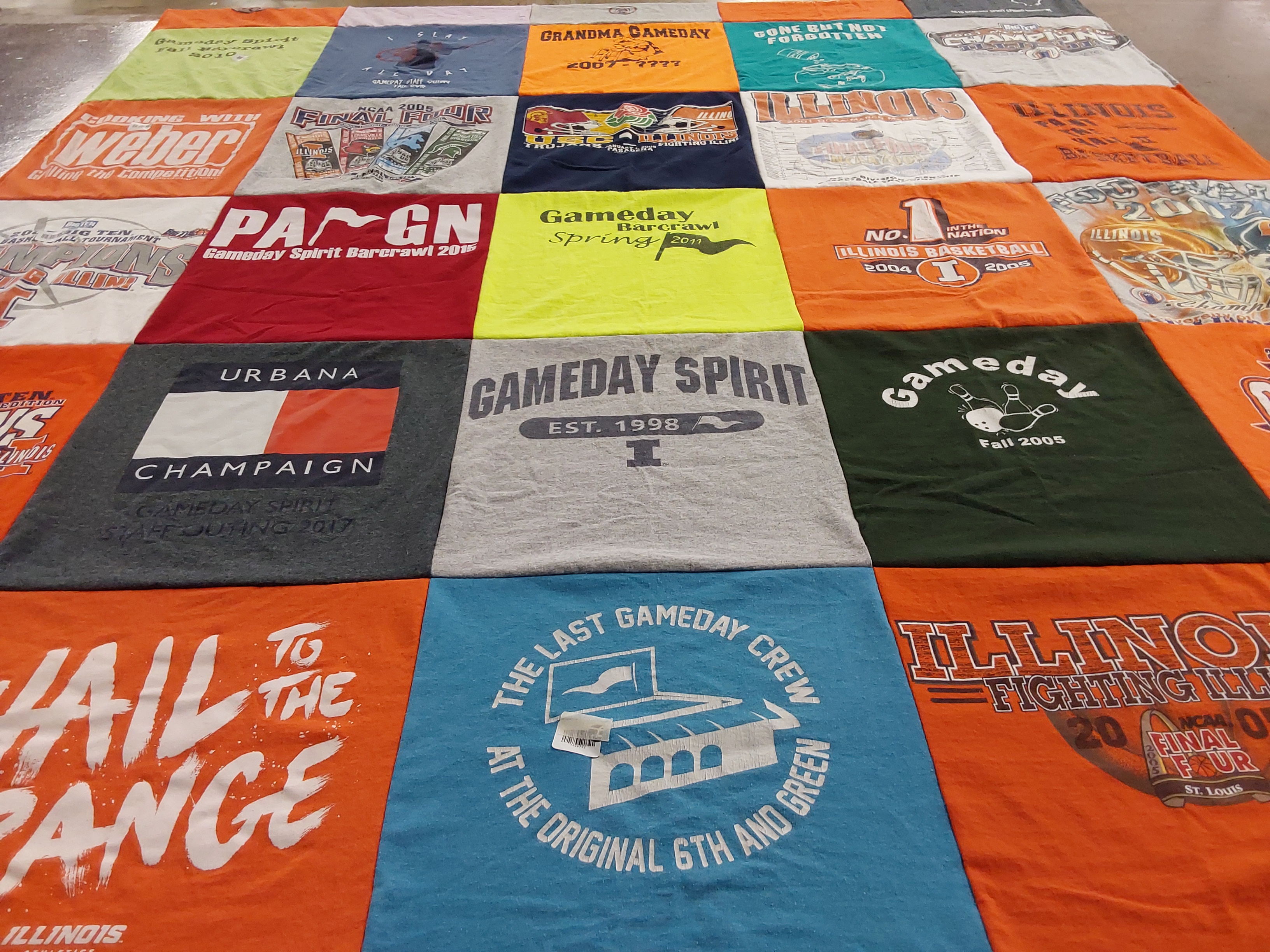 T-shirt quilt featuring illinois fighting illini by Deanna from IL