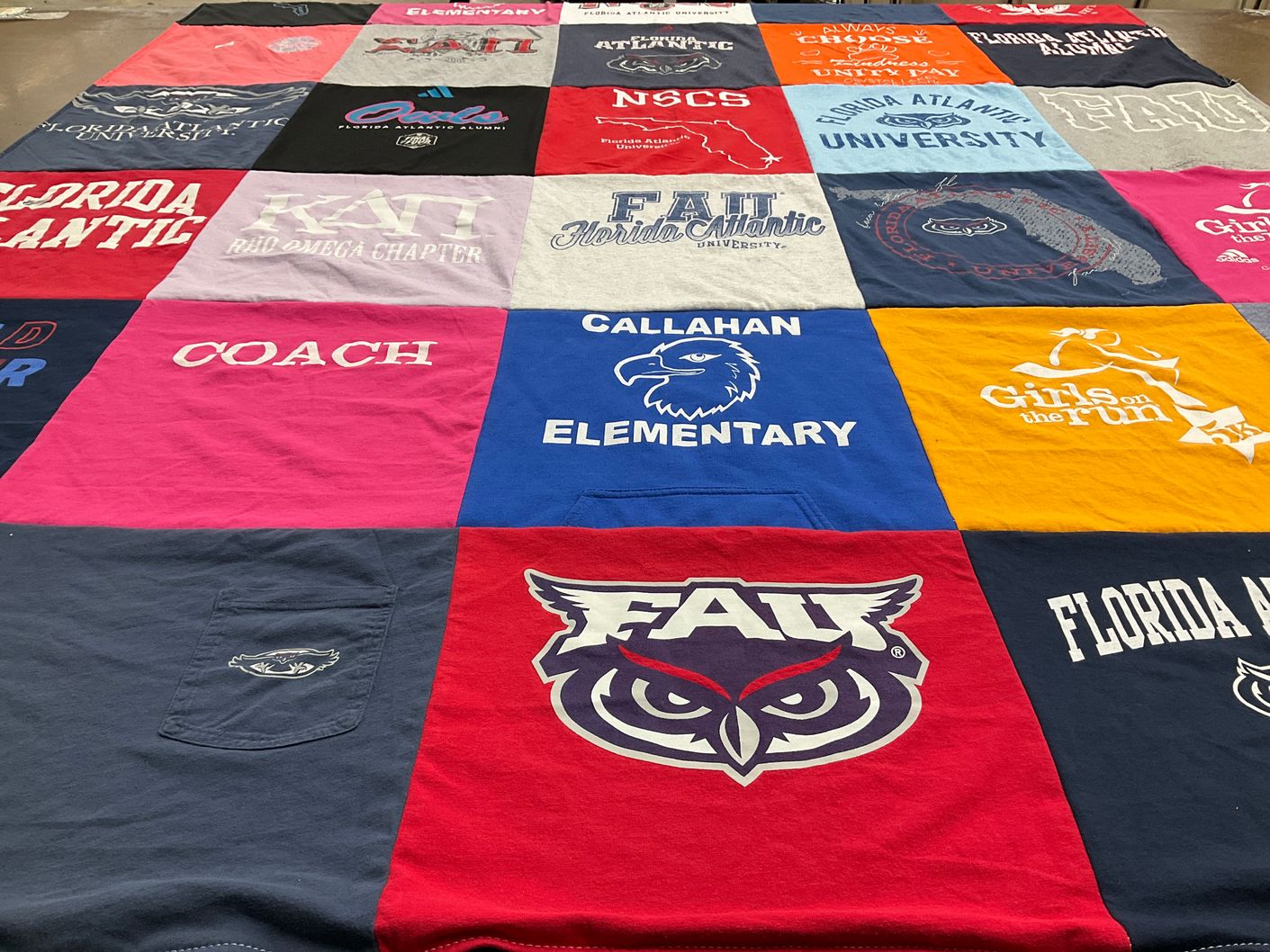 T-shirt quilt from florida atlantic university by Jacquelyn from MA
