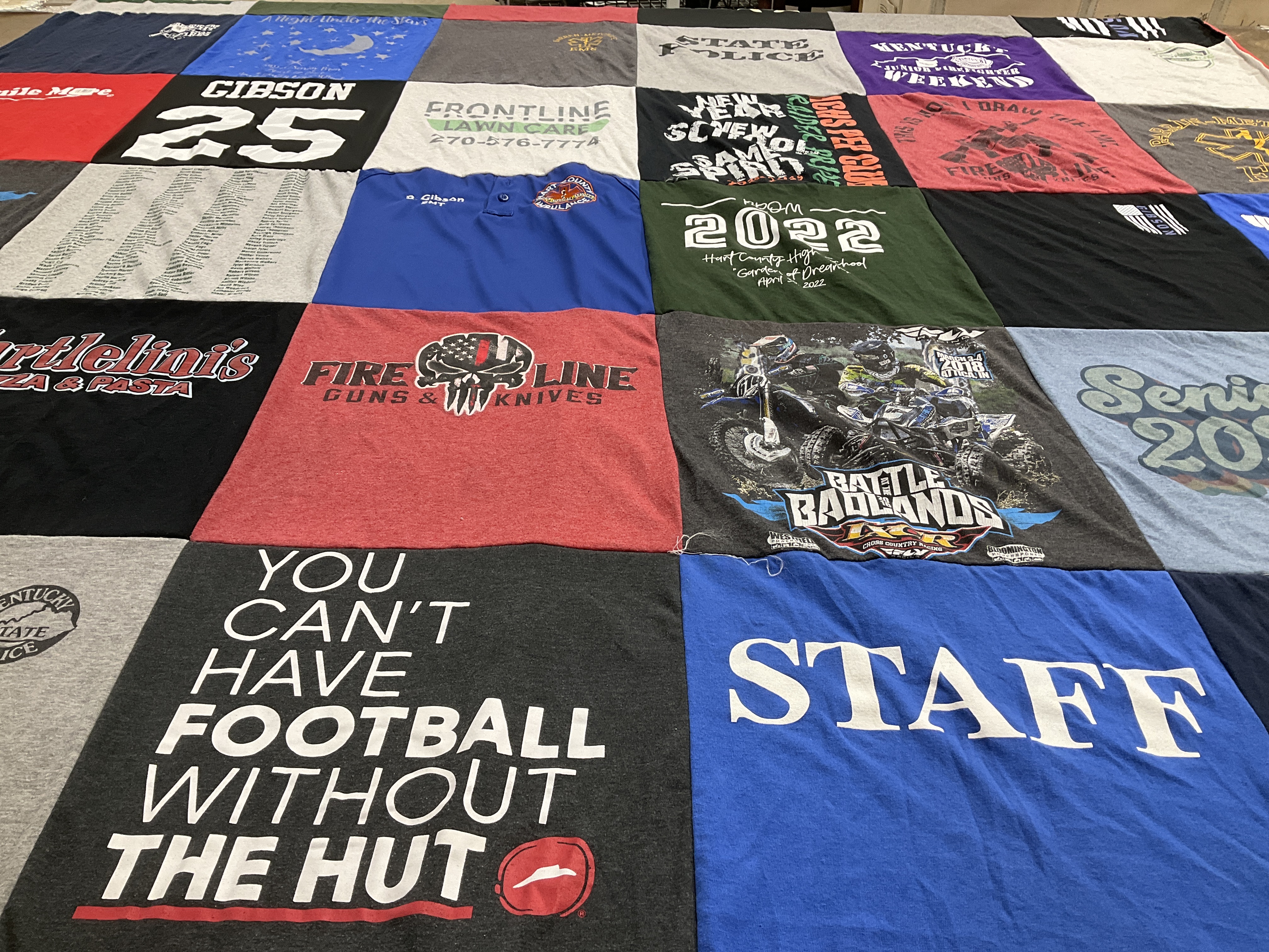 T-shirt quilt from hart county high school by Natalie from KY