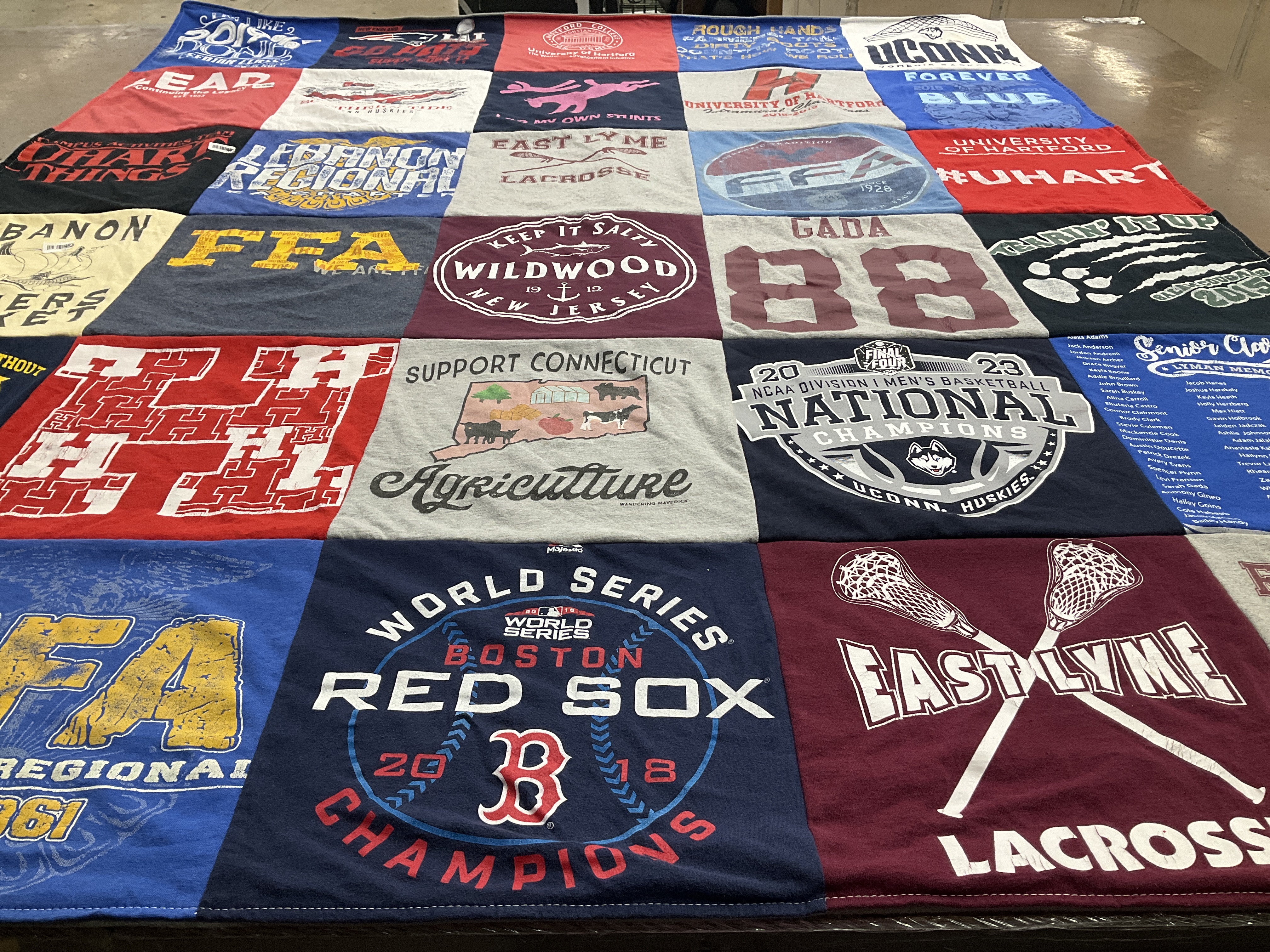 T-shirt quilt featuring uconn huskies by Sarah from CT