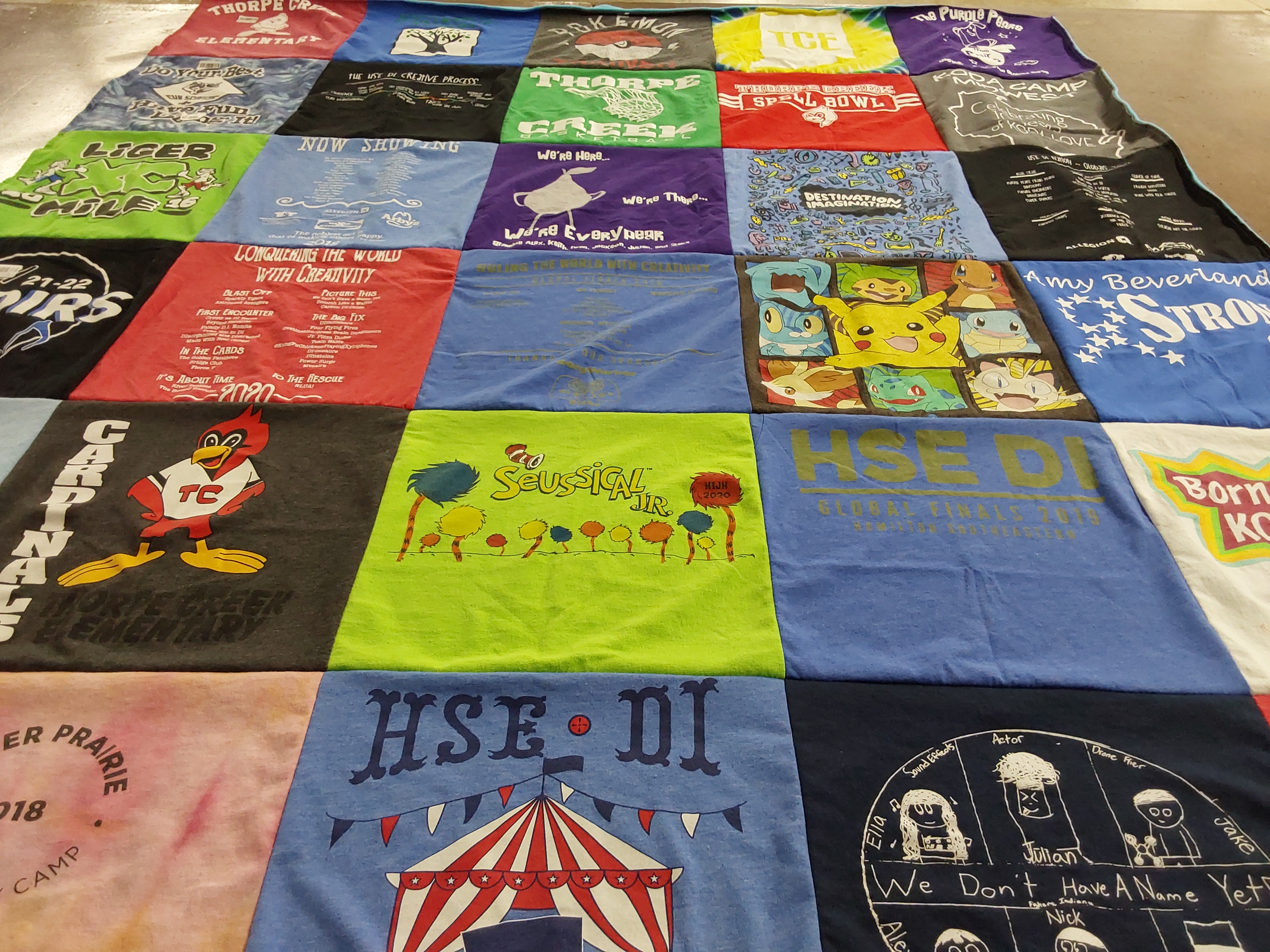 T-shirt quilt from hamilton southeastern high school by Kimberly from IN
