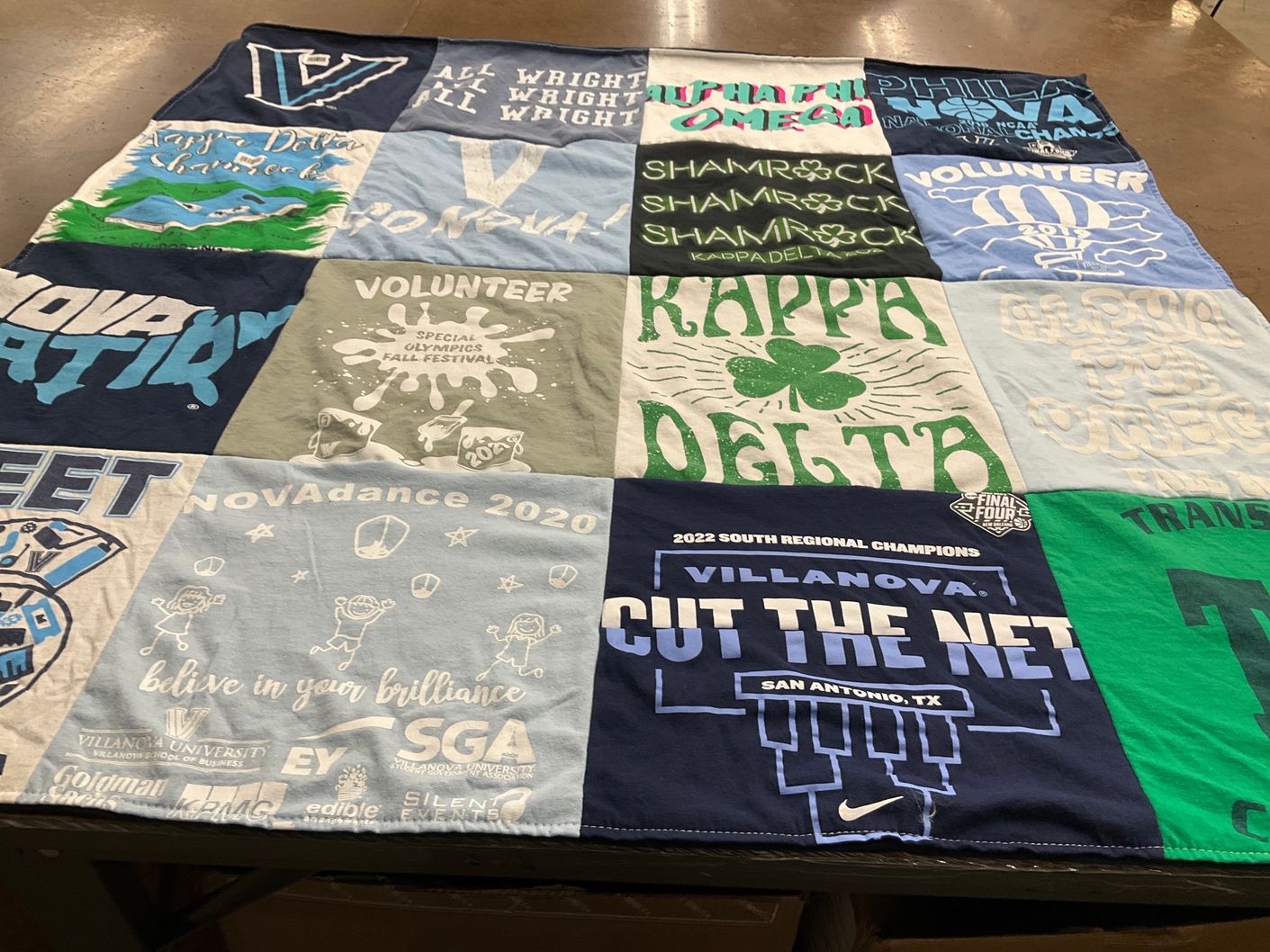 T-shirt quilt featuring villanova university by Nicole from PA