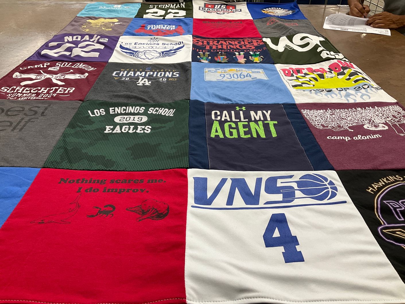 T-shirt quilt featuring vns basketball team by Deborah from CA