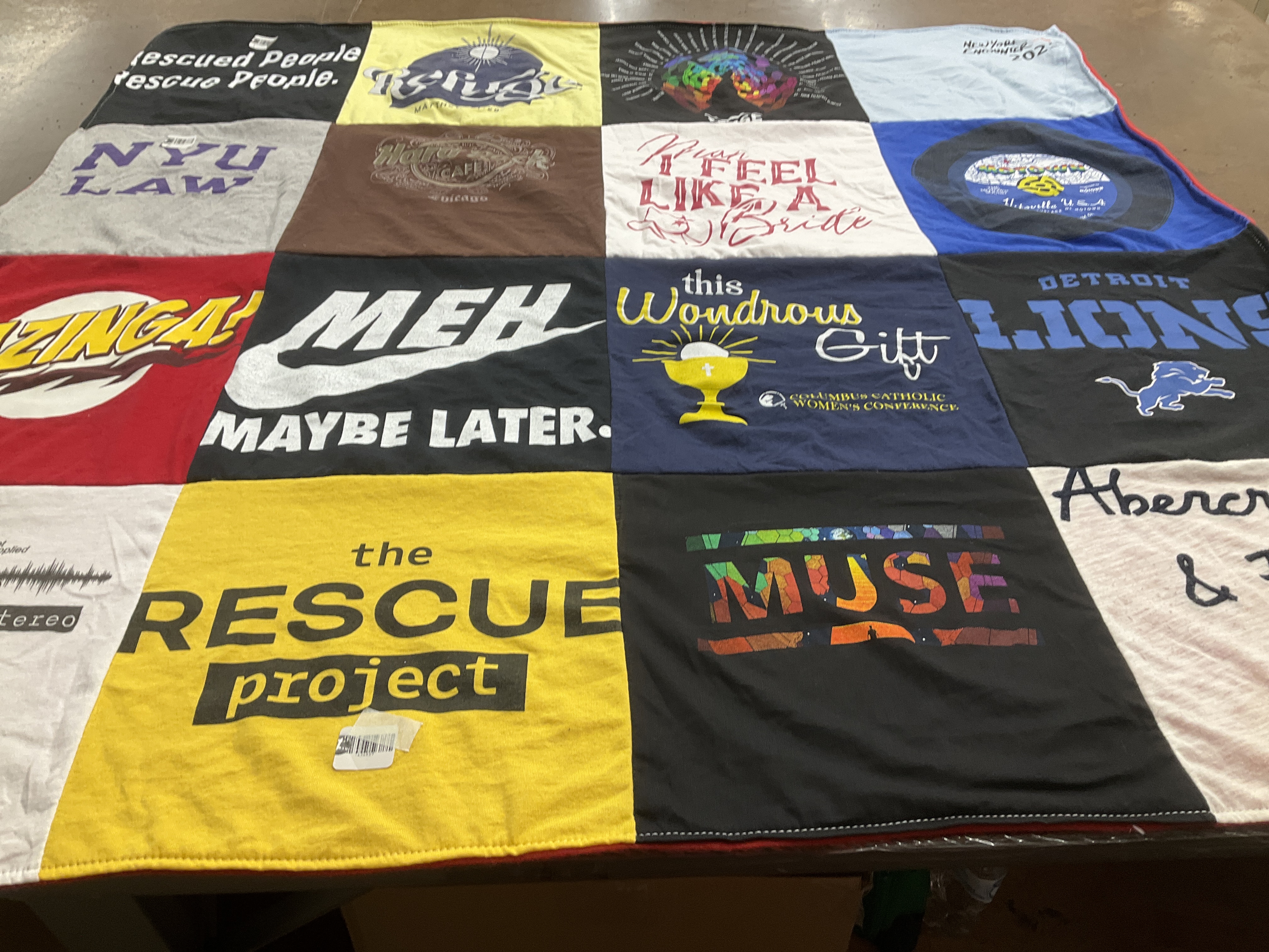 T-shirt quilt featuring detroit lions by Vanessa from OH