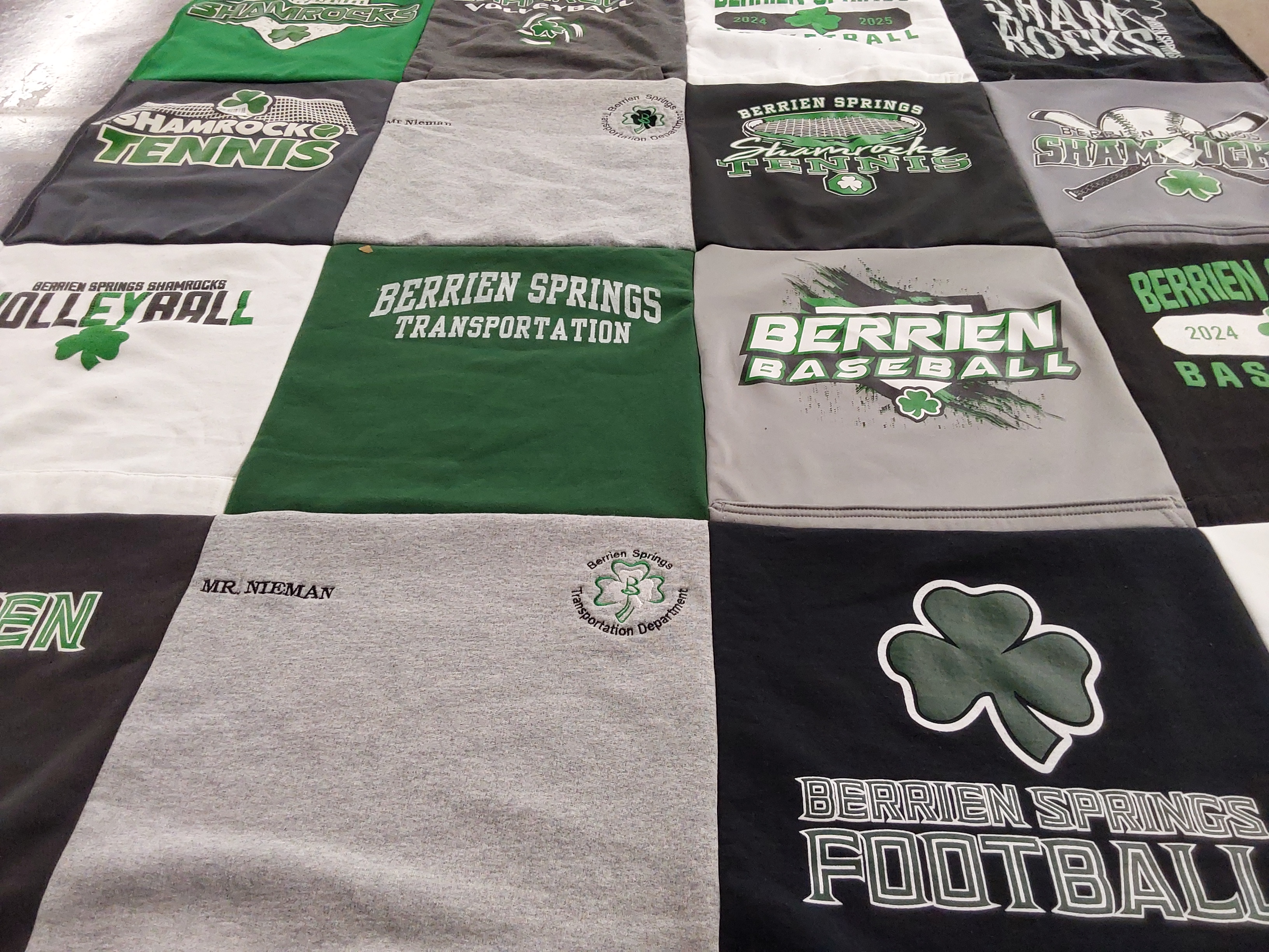 T-shirt quilt featuring berrien springs baseball, berrien springs football by Erik from MI