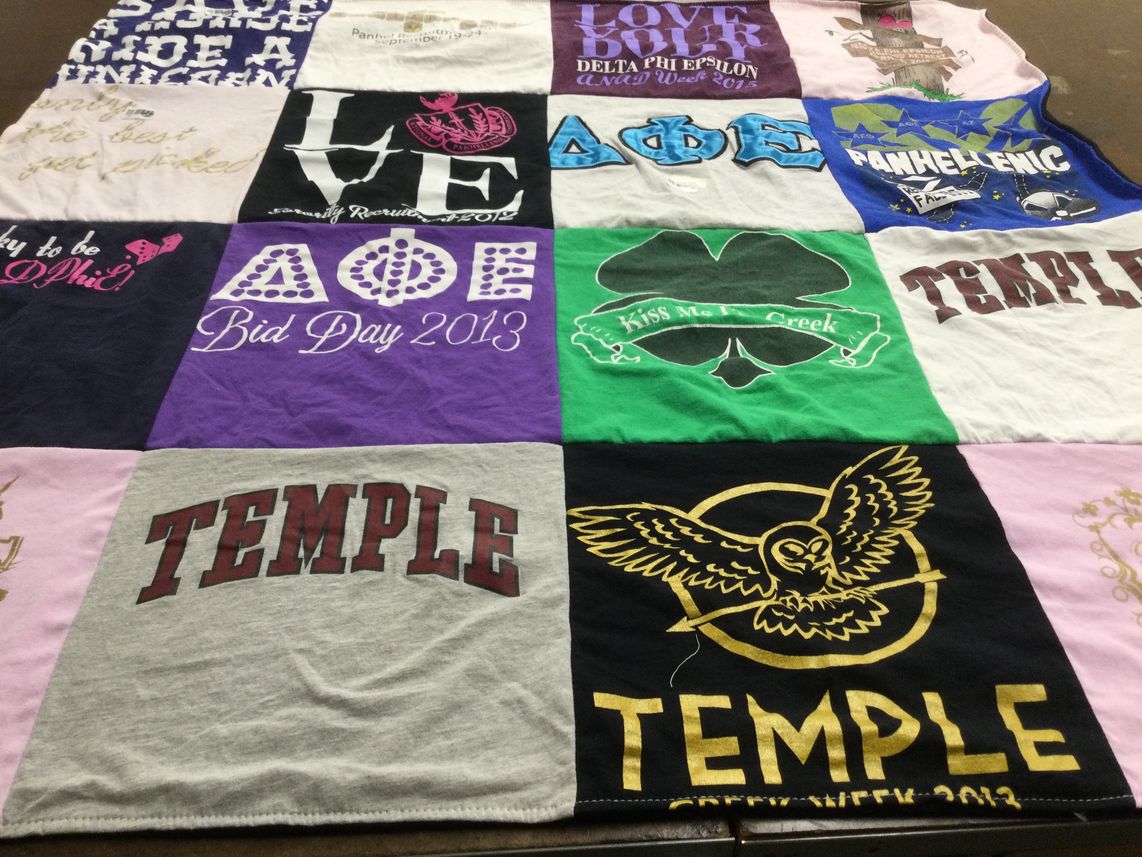 T-shirt quilt from temple university by Kira from VA