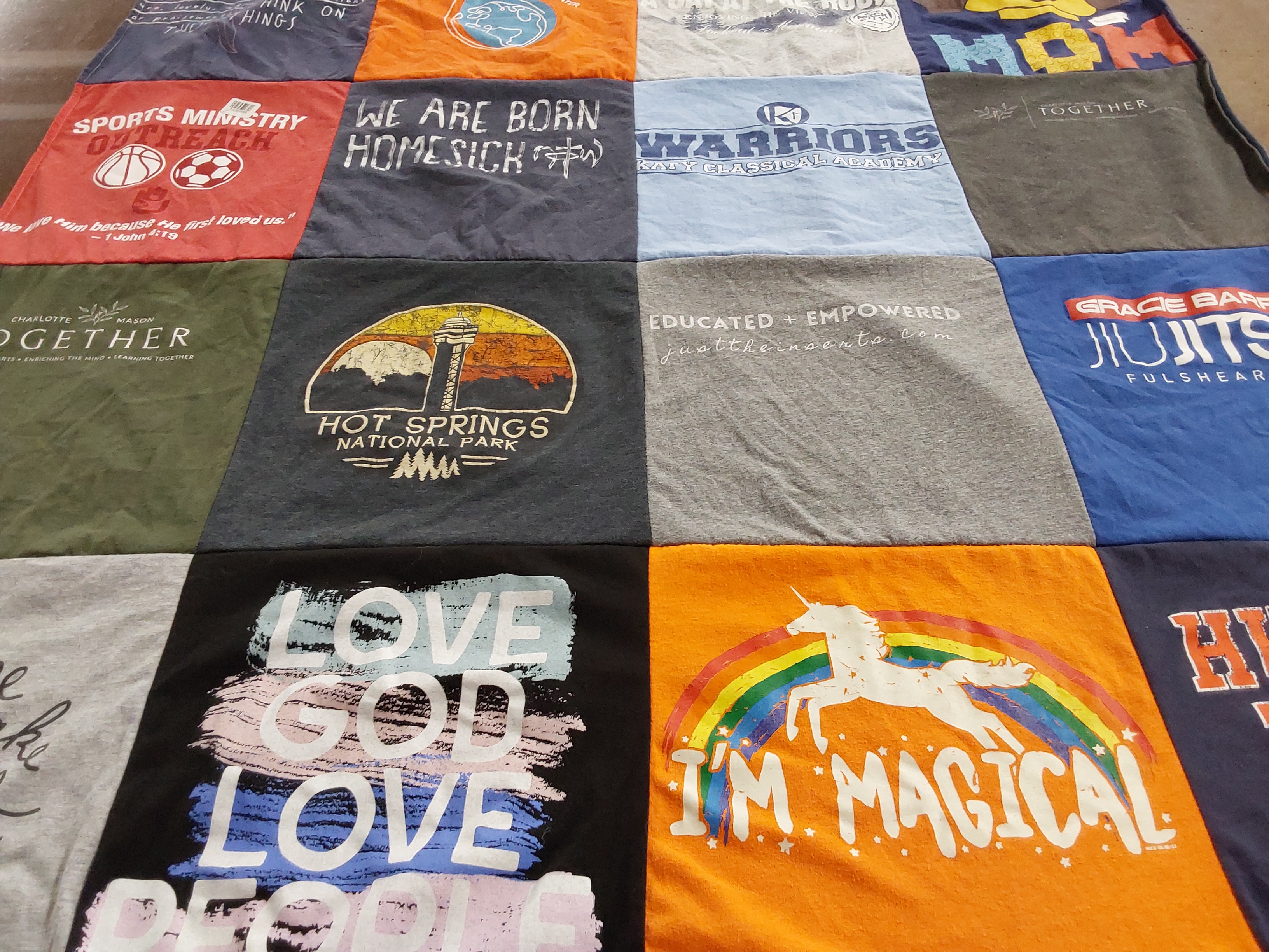 T-shirt quilt featuring warriors by Amber from TX