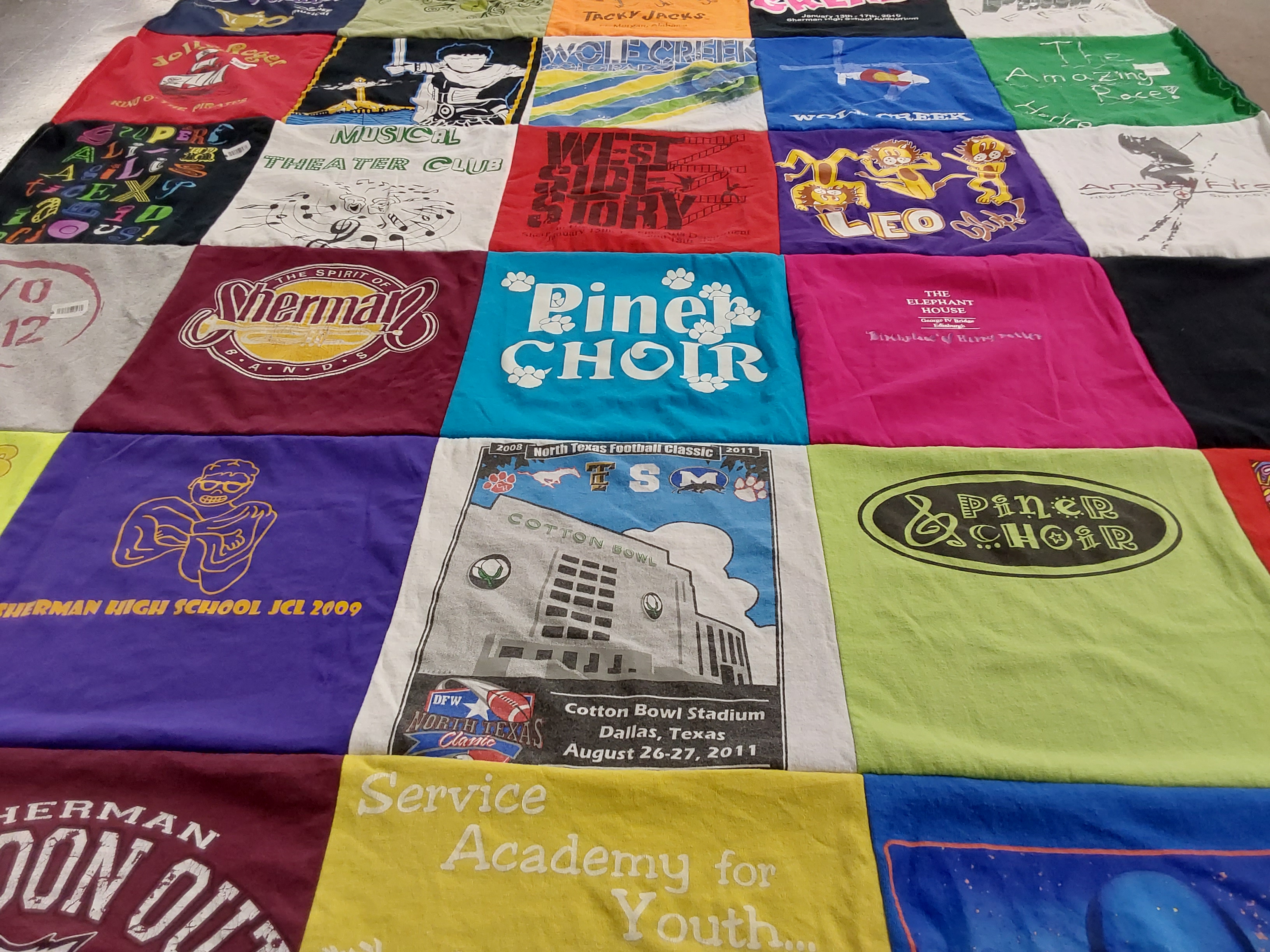 T-shirt quilt featuring north texas football team by Carrie from TX