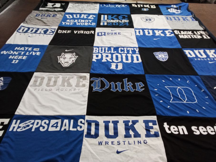 T-shirt quilt featuring duke field hockey, duke wrestling by Tyler from NC