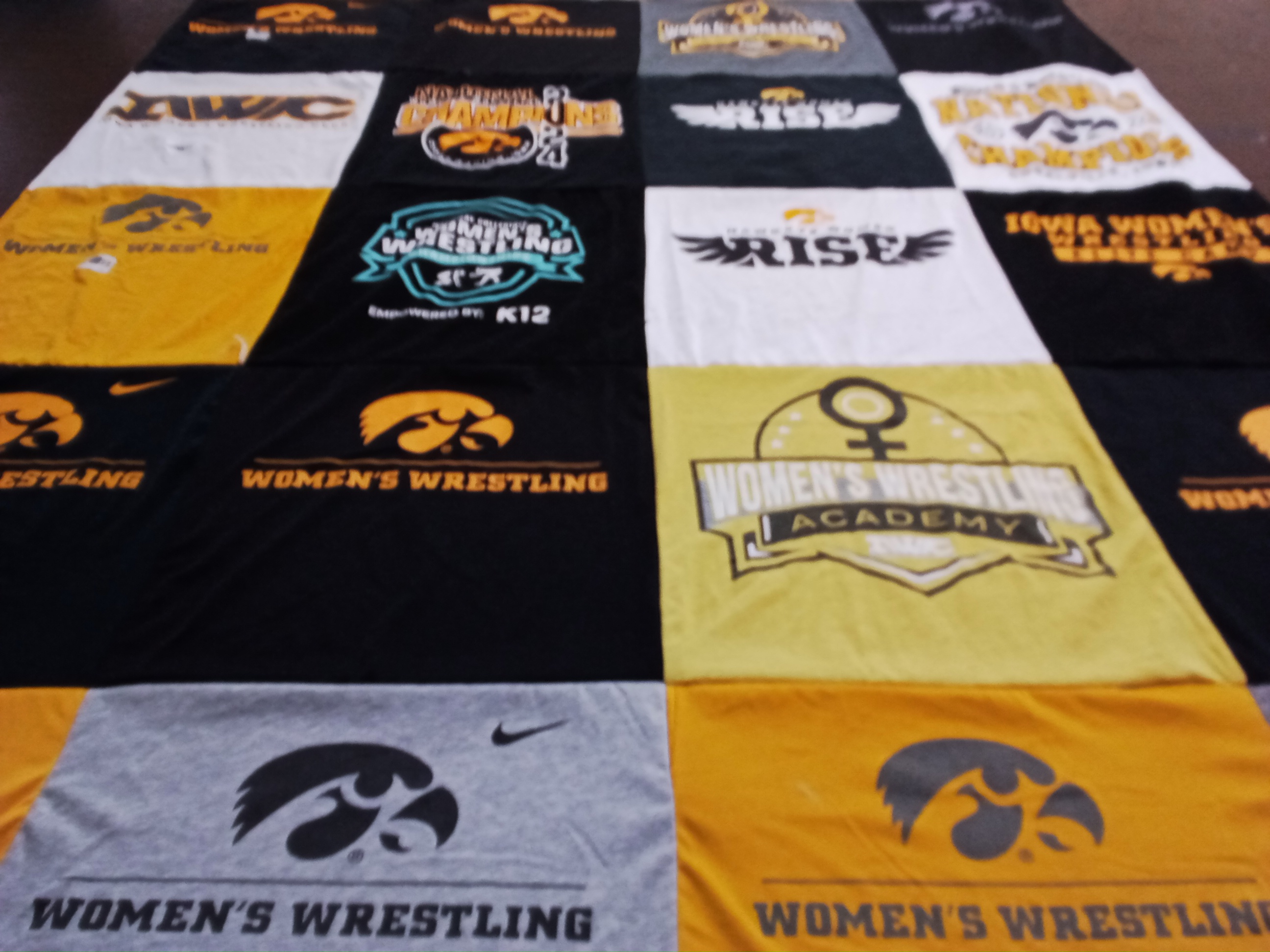 T-shirt quilt featuring iowa women's wrestling by Alexandra from ND