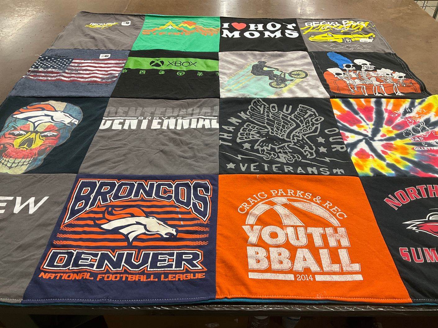 T-shirt quilt featuring denver broncos by Stephanie from CO