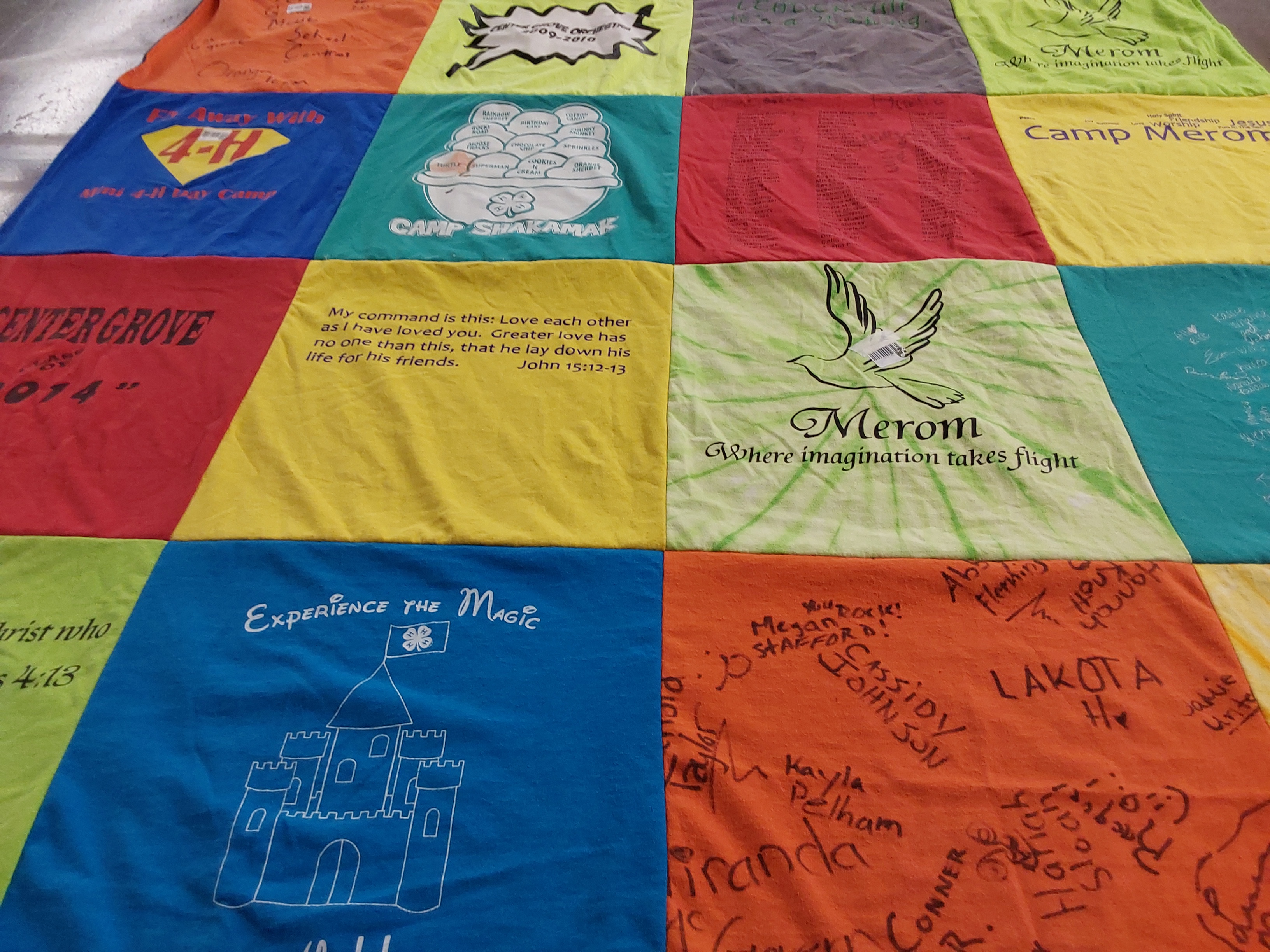 T-shirt quilt from center grove high school by Nancy from IN