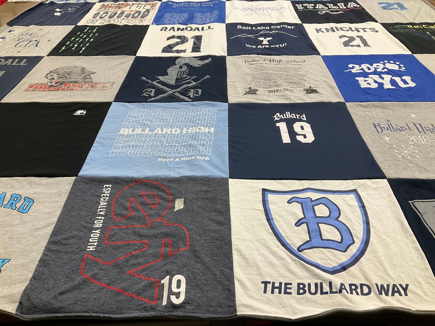 T-shirt quilt from bullard high school by Dana from CA