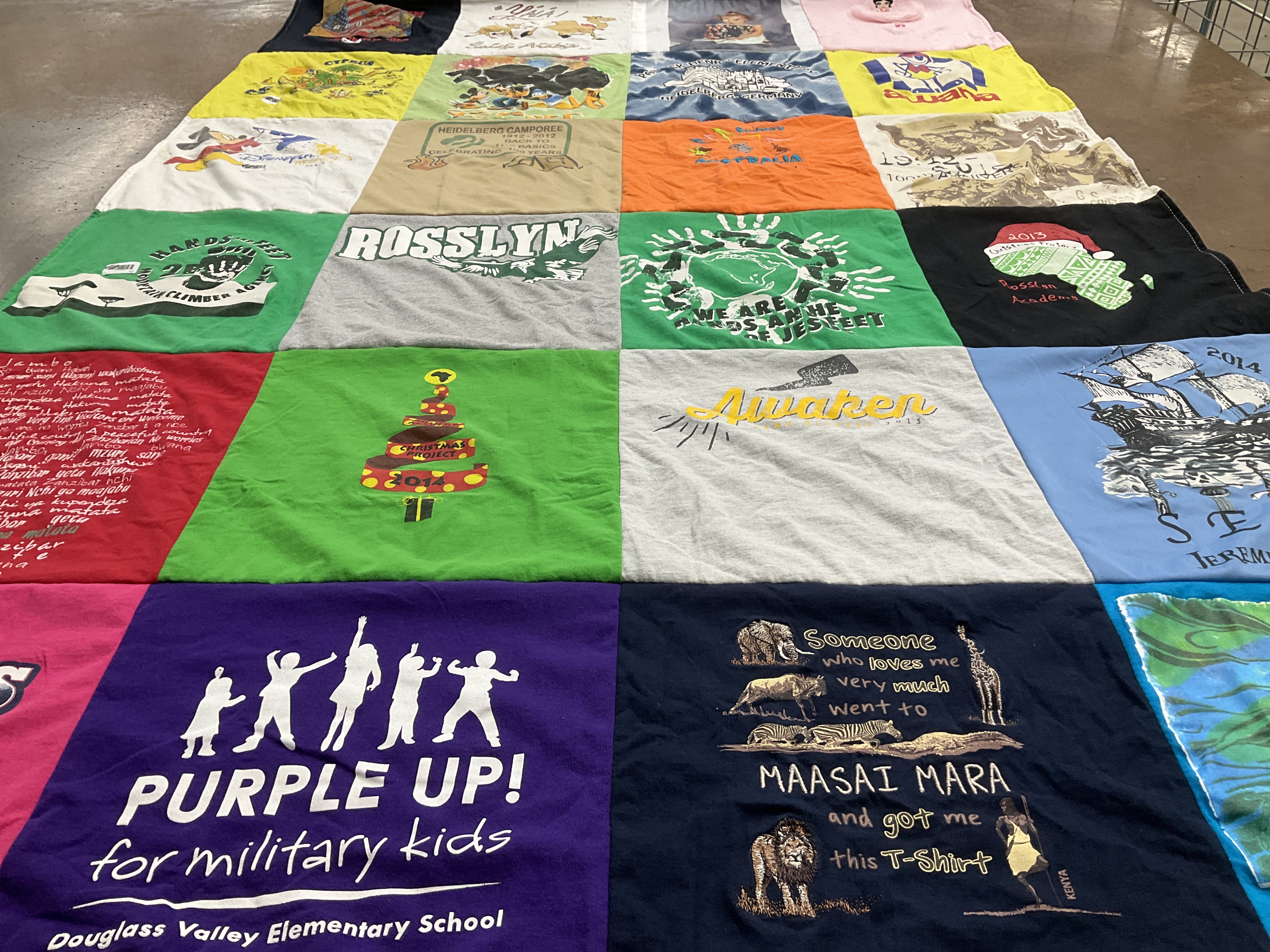 T-shirt quilt from douglass valley elementary school by Melissa from TX