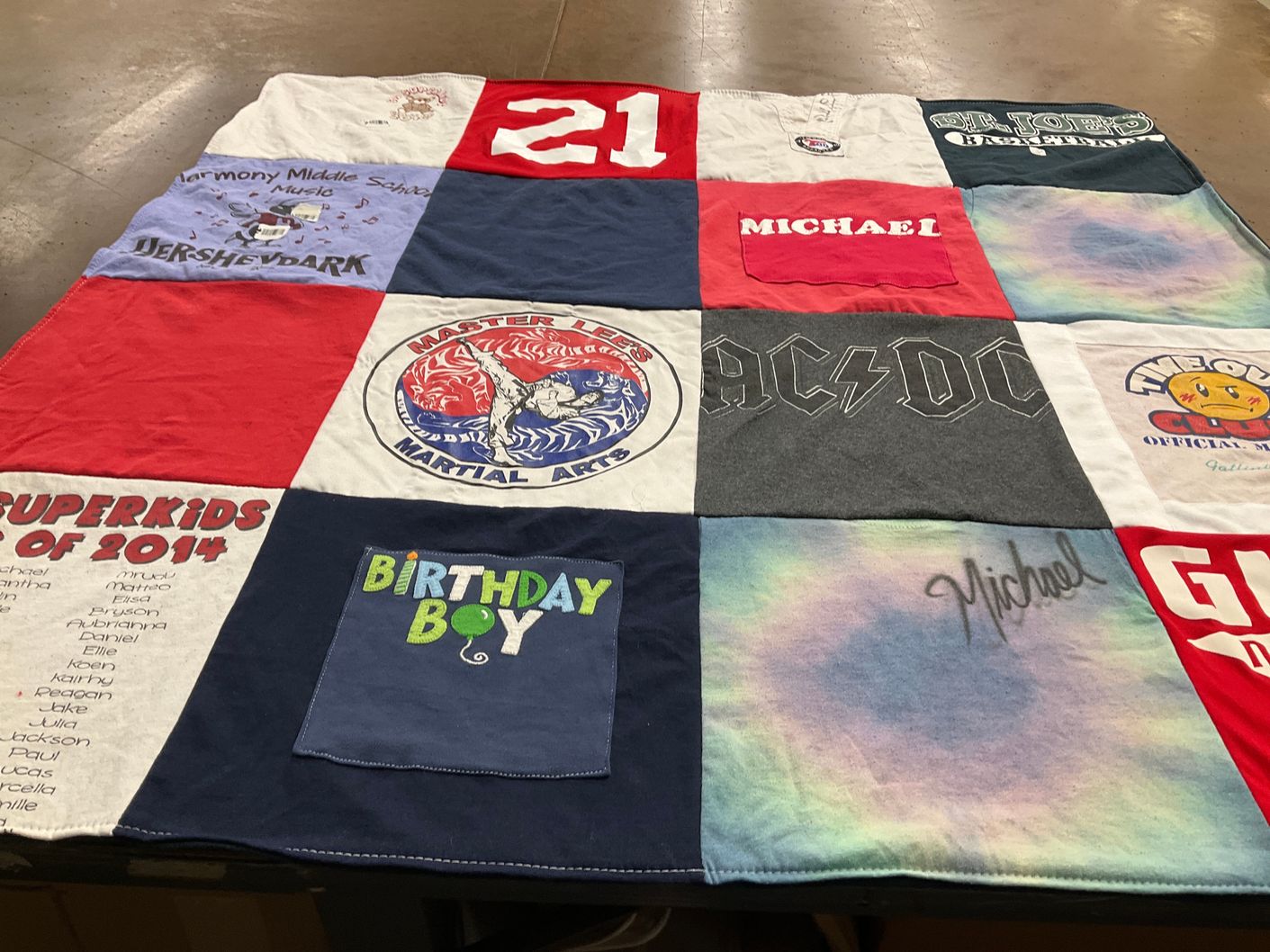 T-shirt quilt from harmony middle school by Danielle from VA