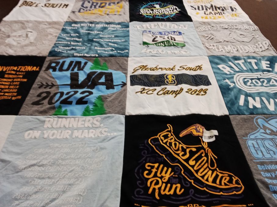T-shirt quilt featuring cross country team by Lyn from IL