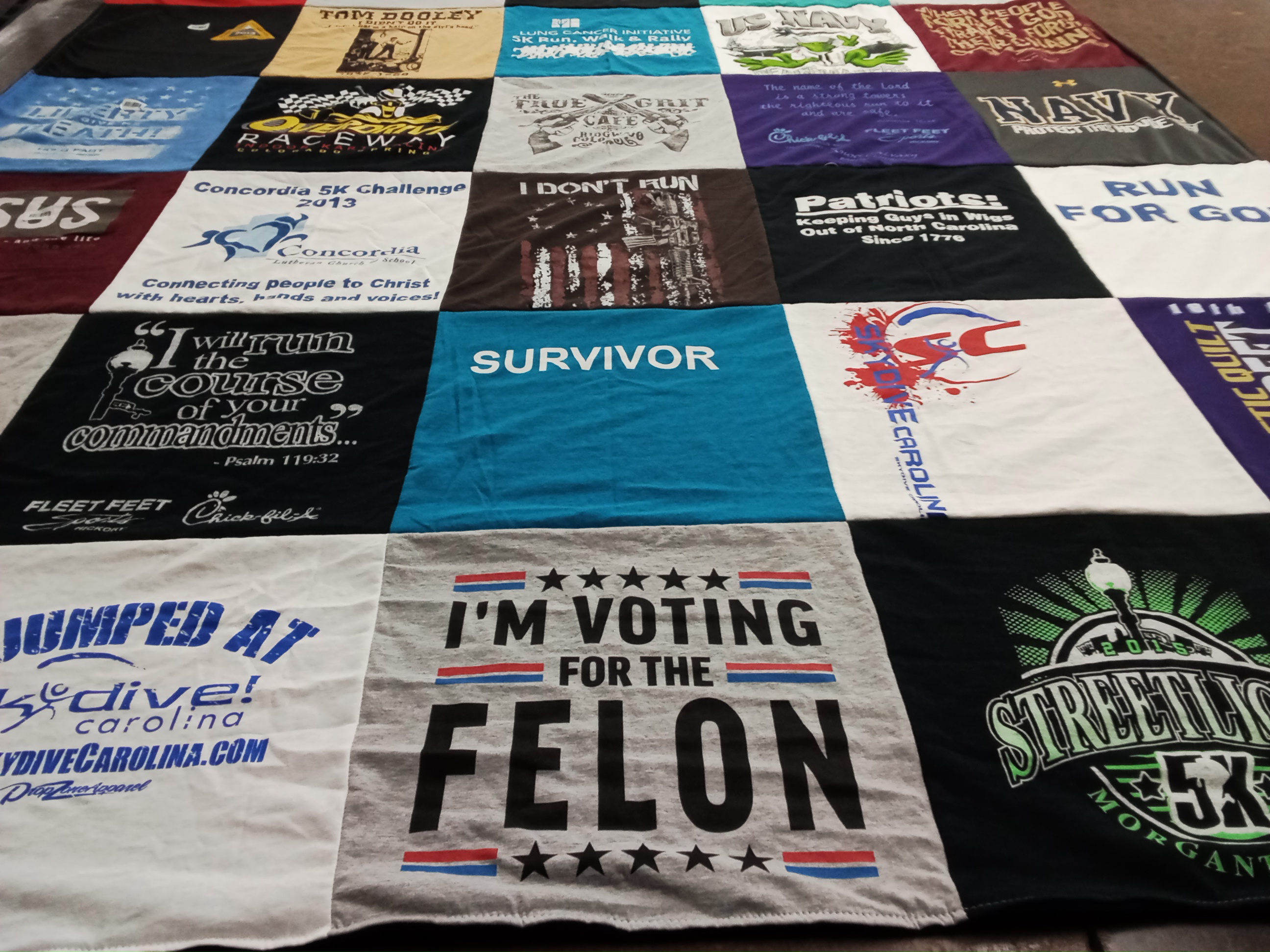 T-shirt quilt from university of north carolina by Karen from NC