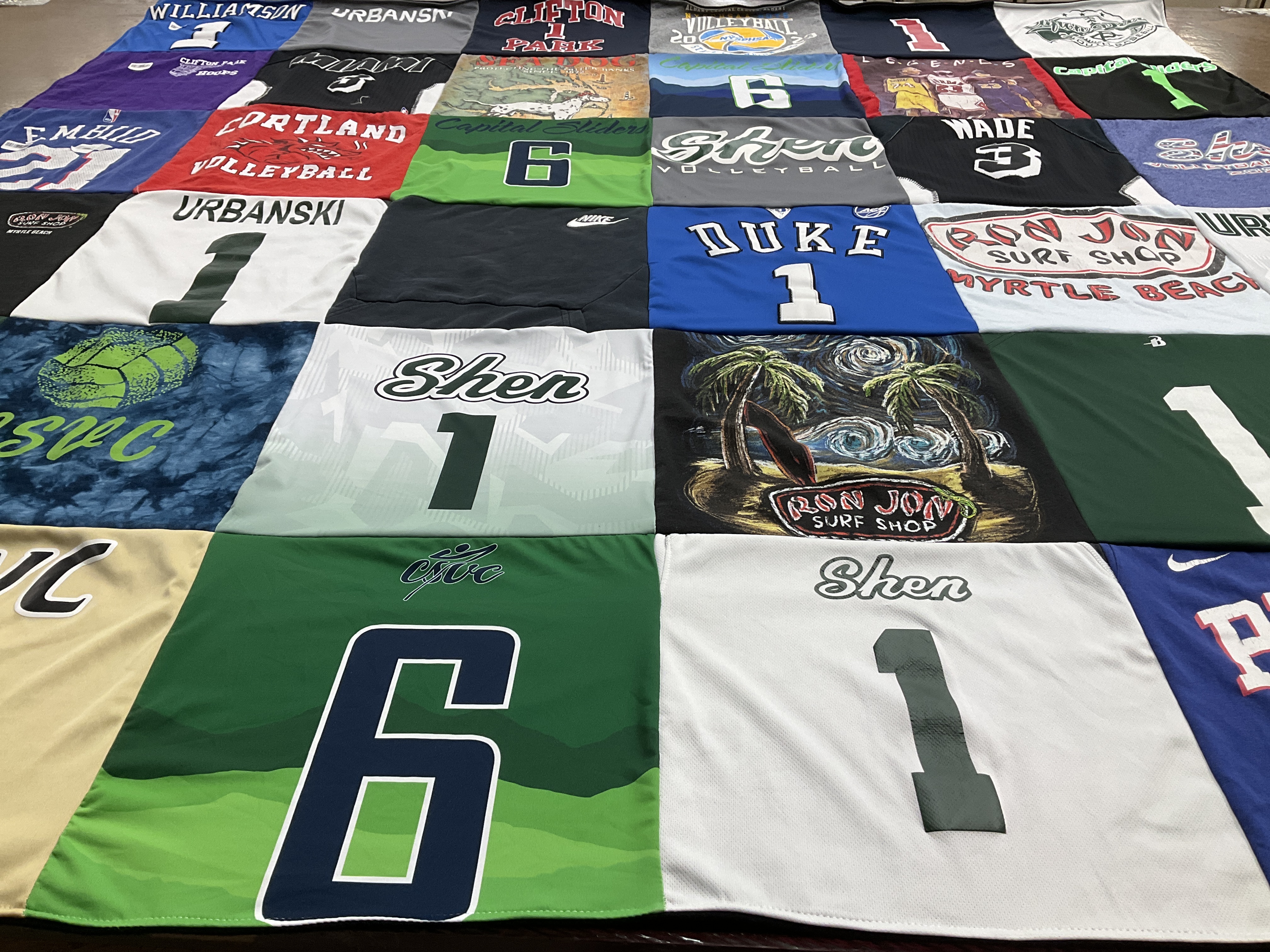 T-shirt quilt featuring cortland volleyball, shen volleyball by Tara from PA
