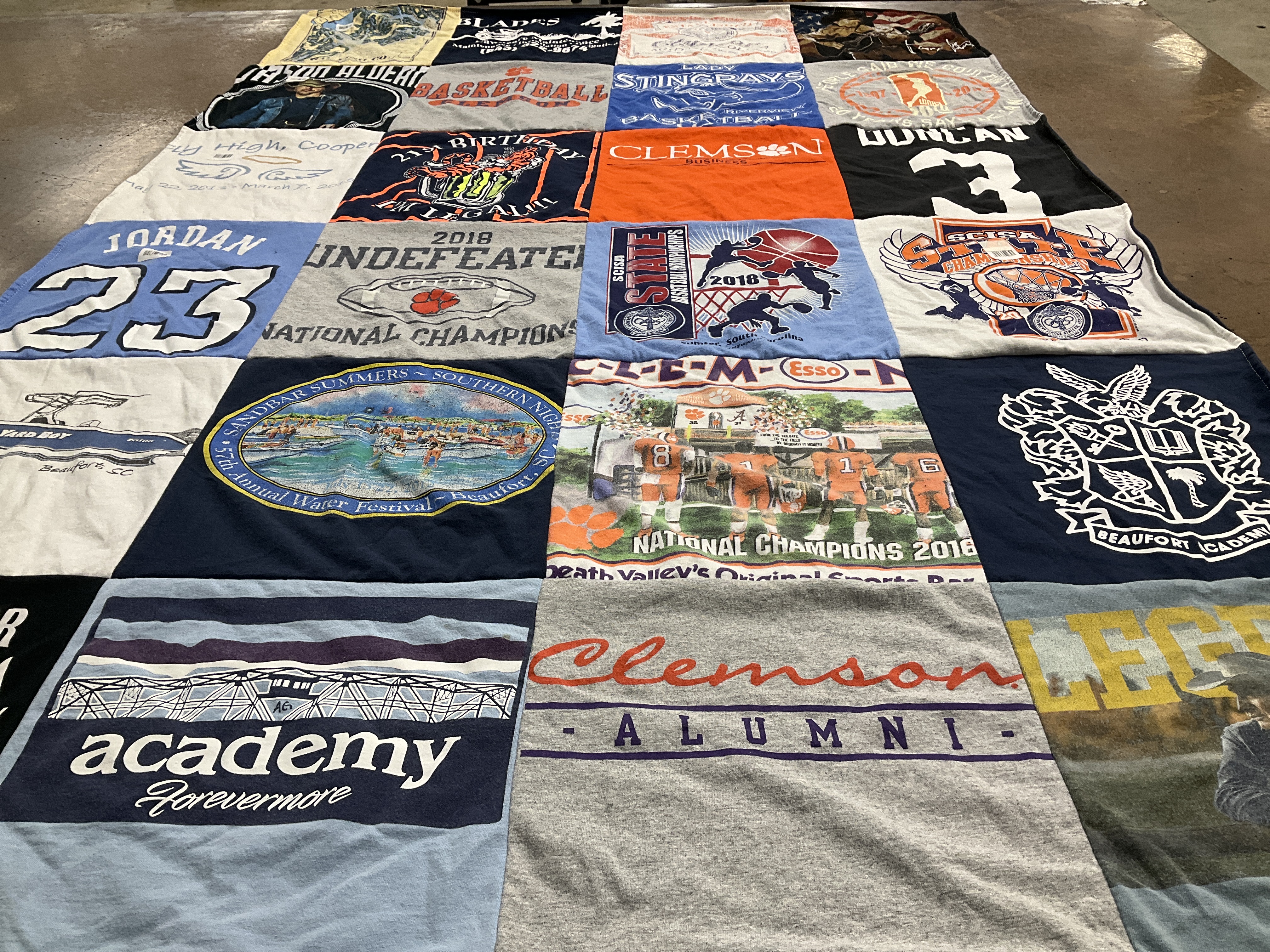 T-shirt quilt featuring clemson university athletic teams by Kendall from SC