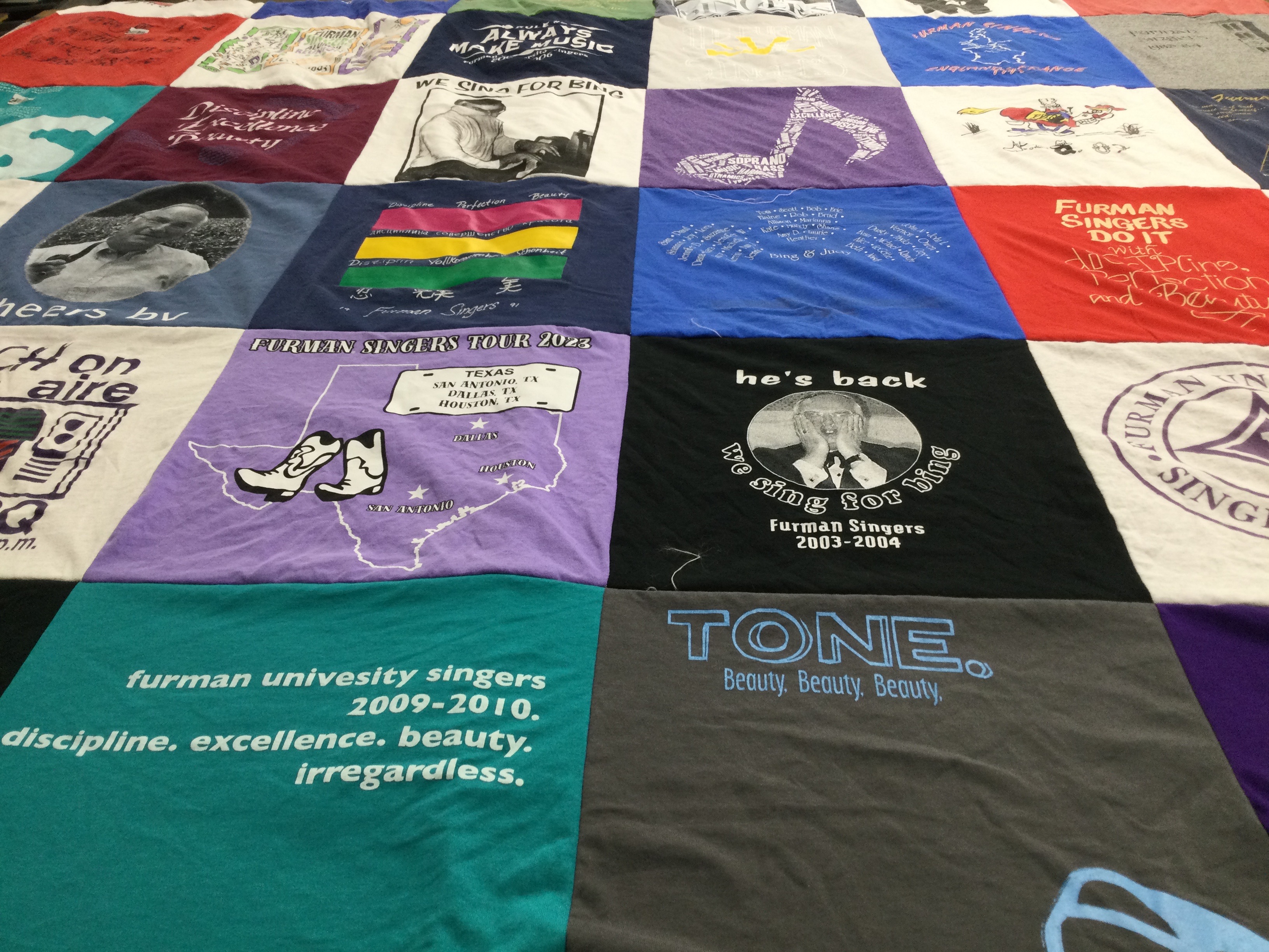 T-shirt quilt from furman university by Stephen from SC