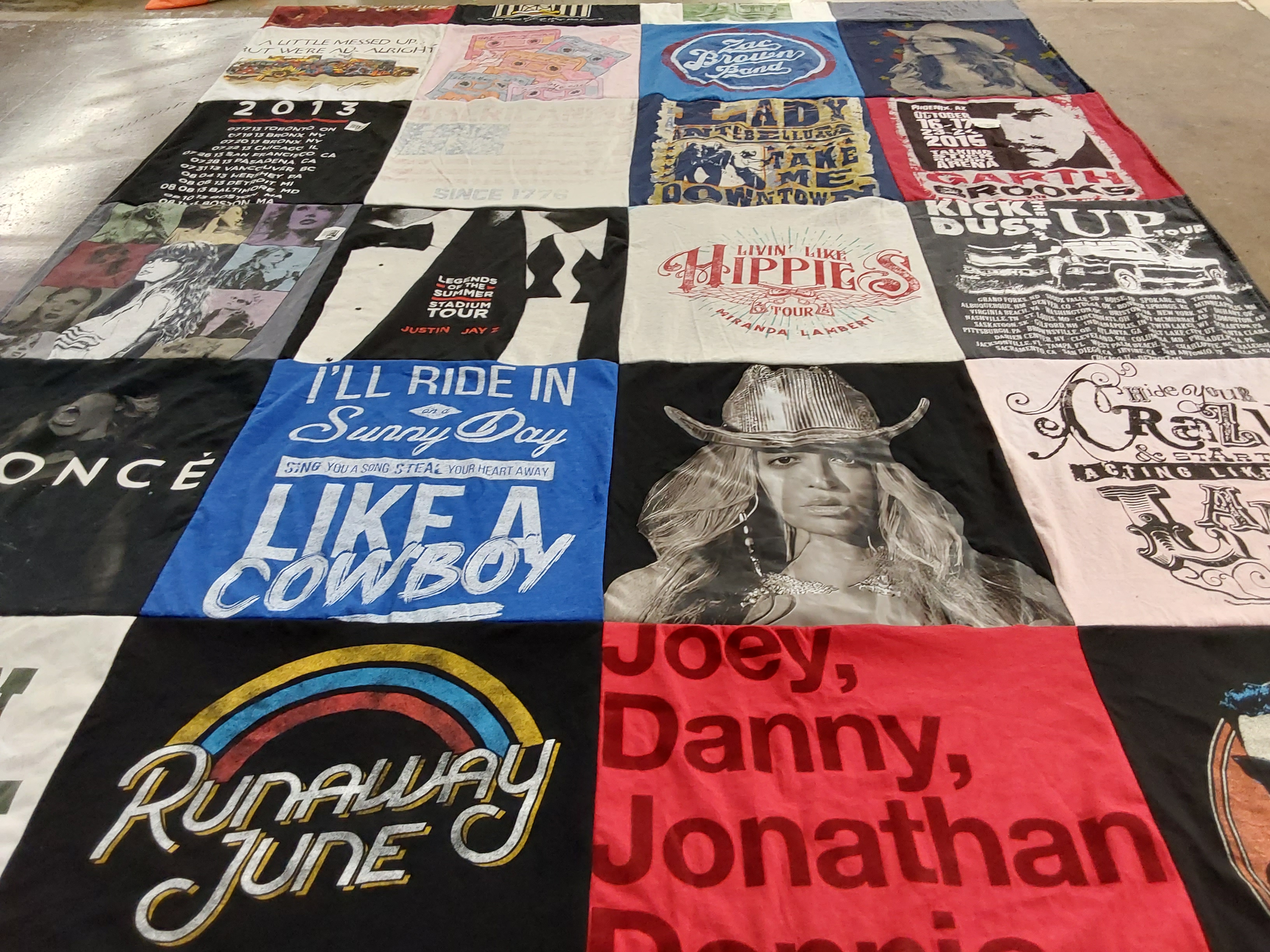 T-shirt quilt with music, country music themes by Maria from AZ