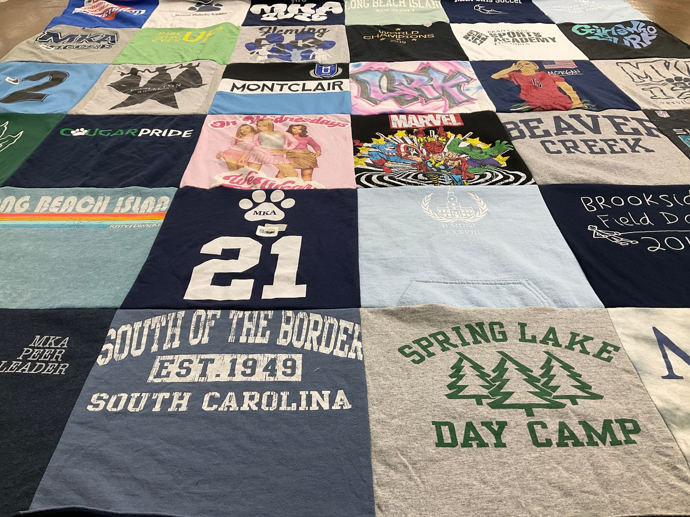 T-shirt quilt featuring cougar soccer by Lauren from NJ