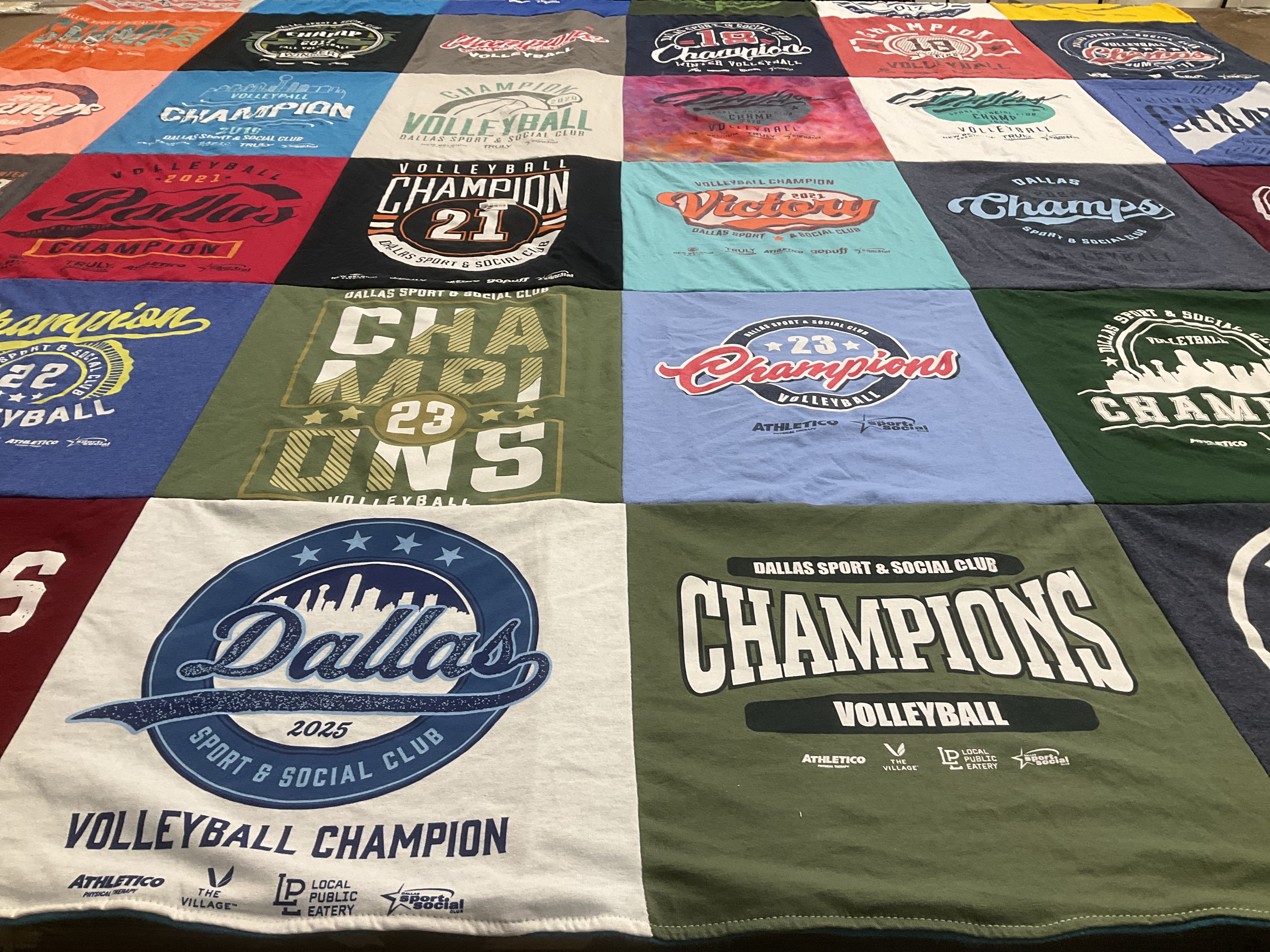 T-shirt quilt with volleyball, sports themes by Javier from TX