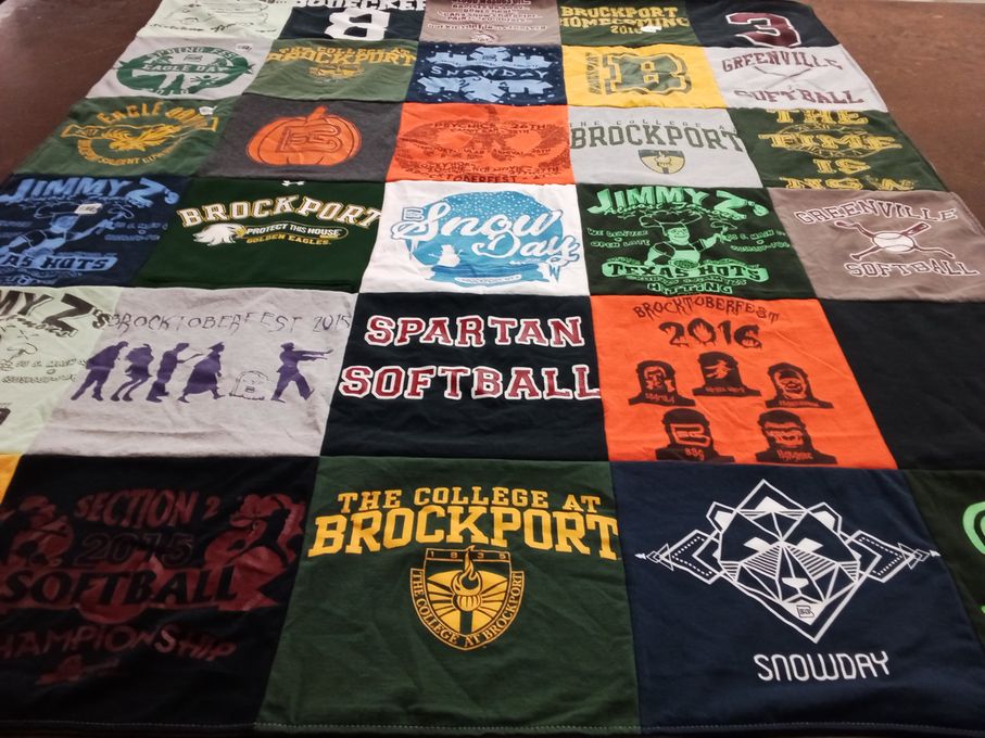 T-shirt quilt featuring brockport spartans by Naomi from ME