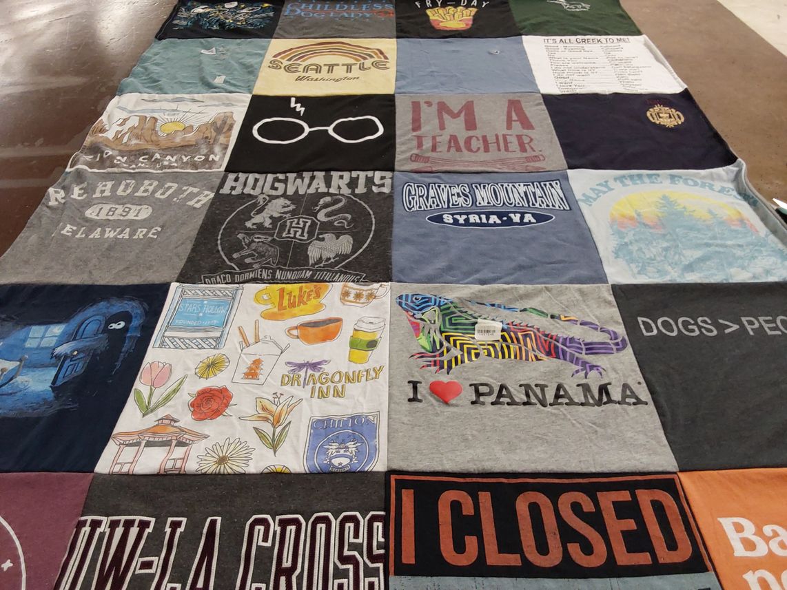T-shirt quilt from university of wisconsin la crosse by Monique from WI
