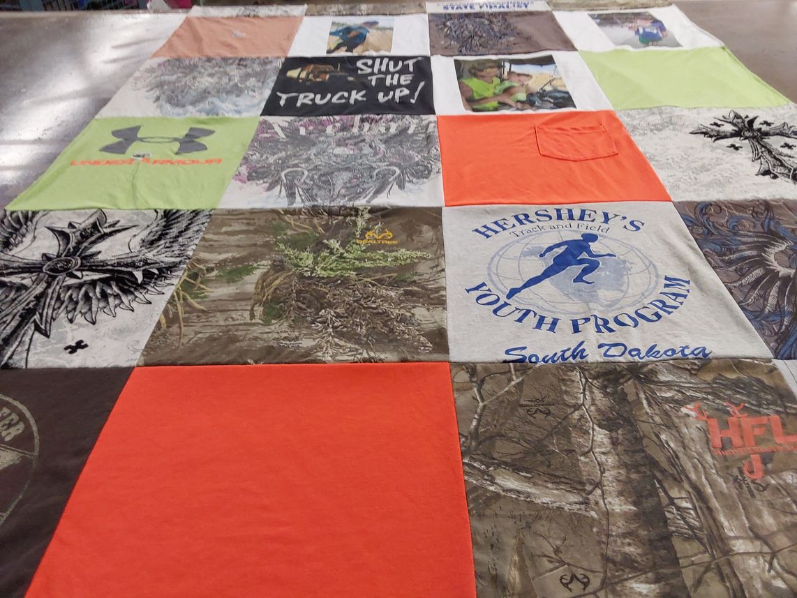 T-shirt quilt featuring hershey's youth program by Tammy from SD