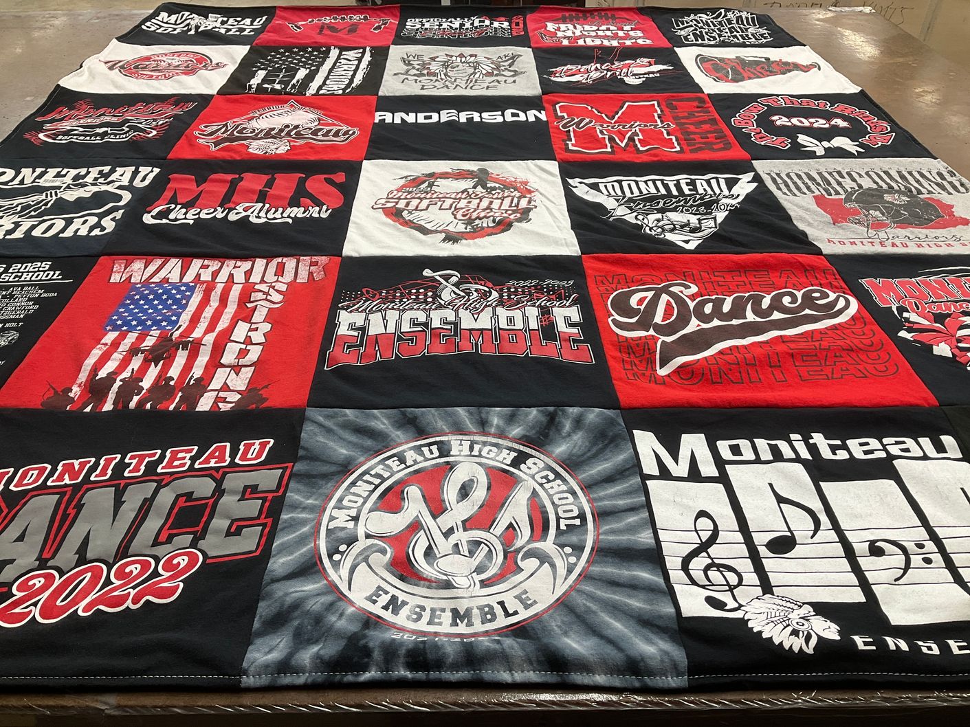 T-shirt quilt from moniteau high school by Cruz from PA