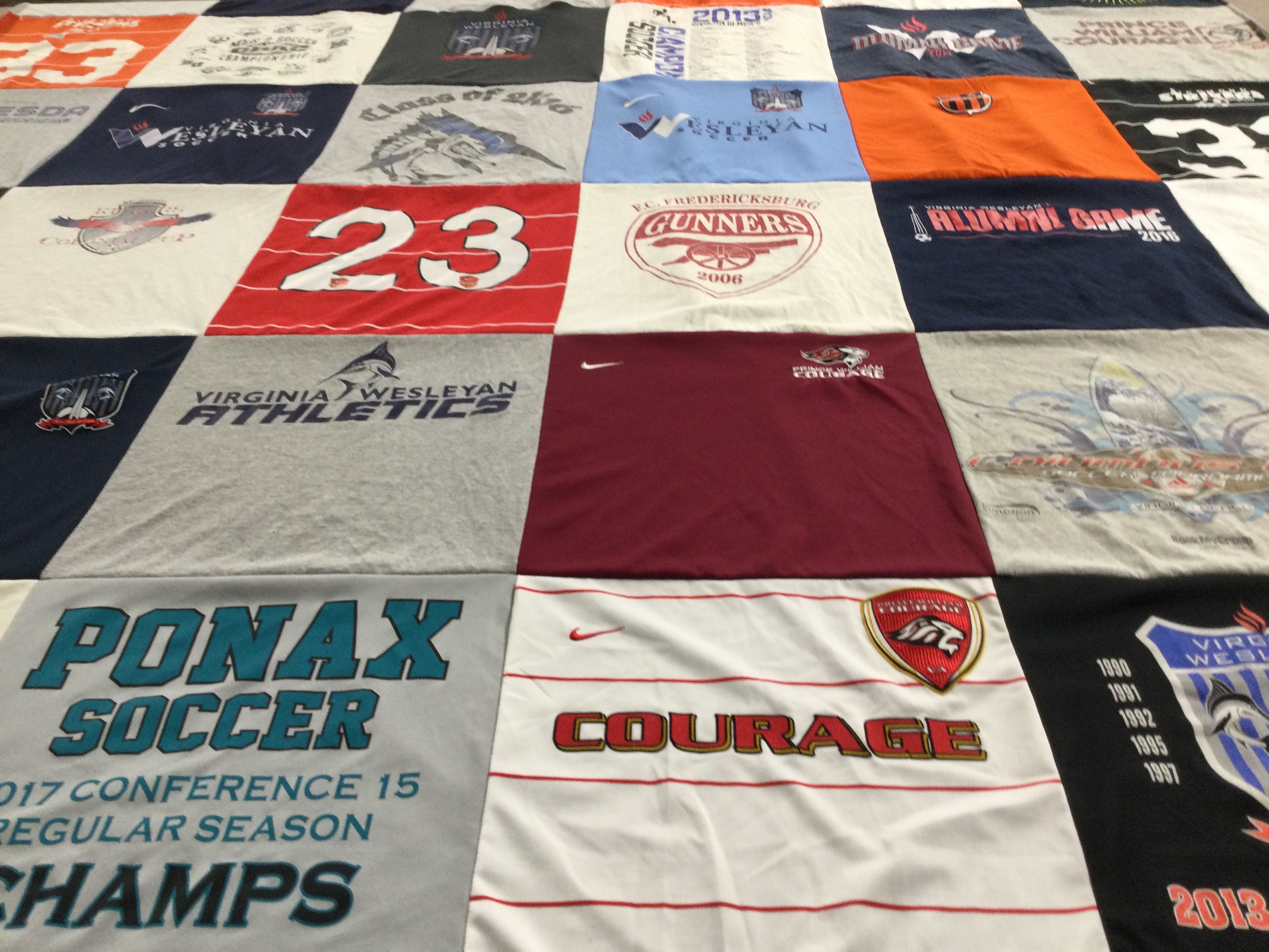T-shirt quilt from virginia wesleyan university by Brooke from VA