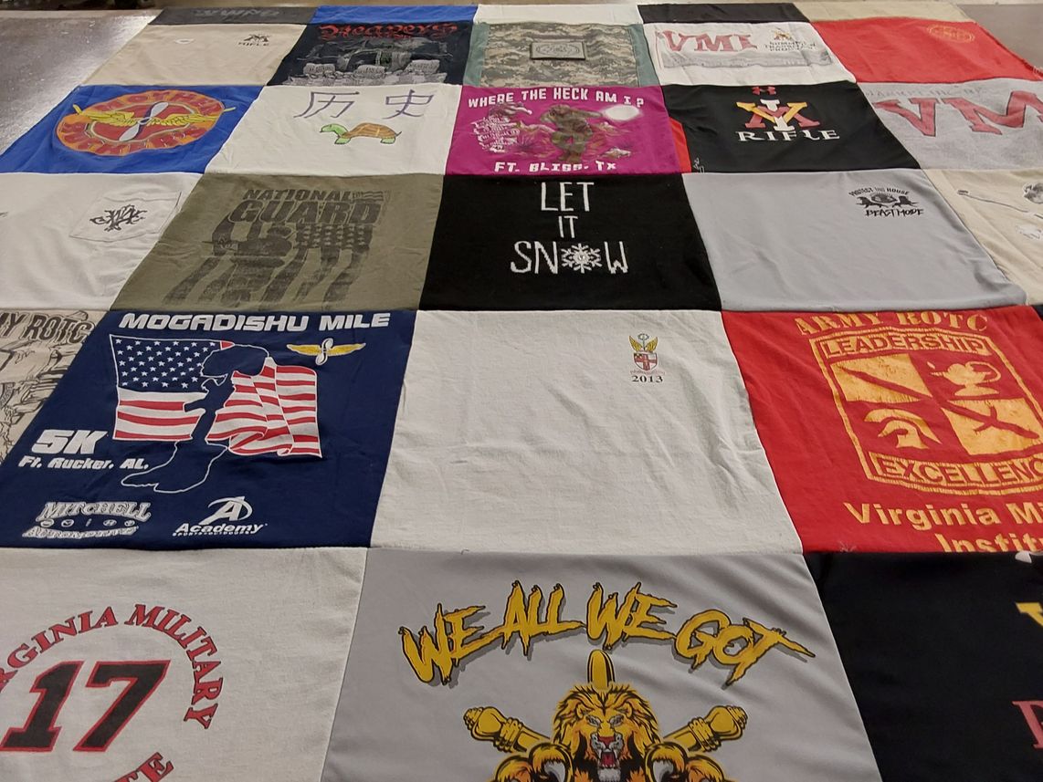 T-shirt quilt from virginia military institute by Rachel from VA