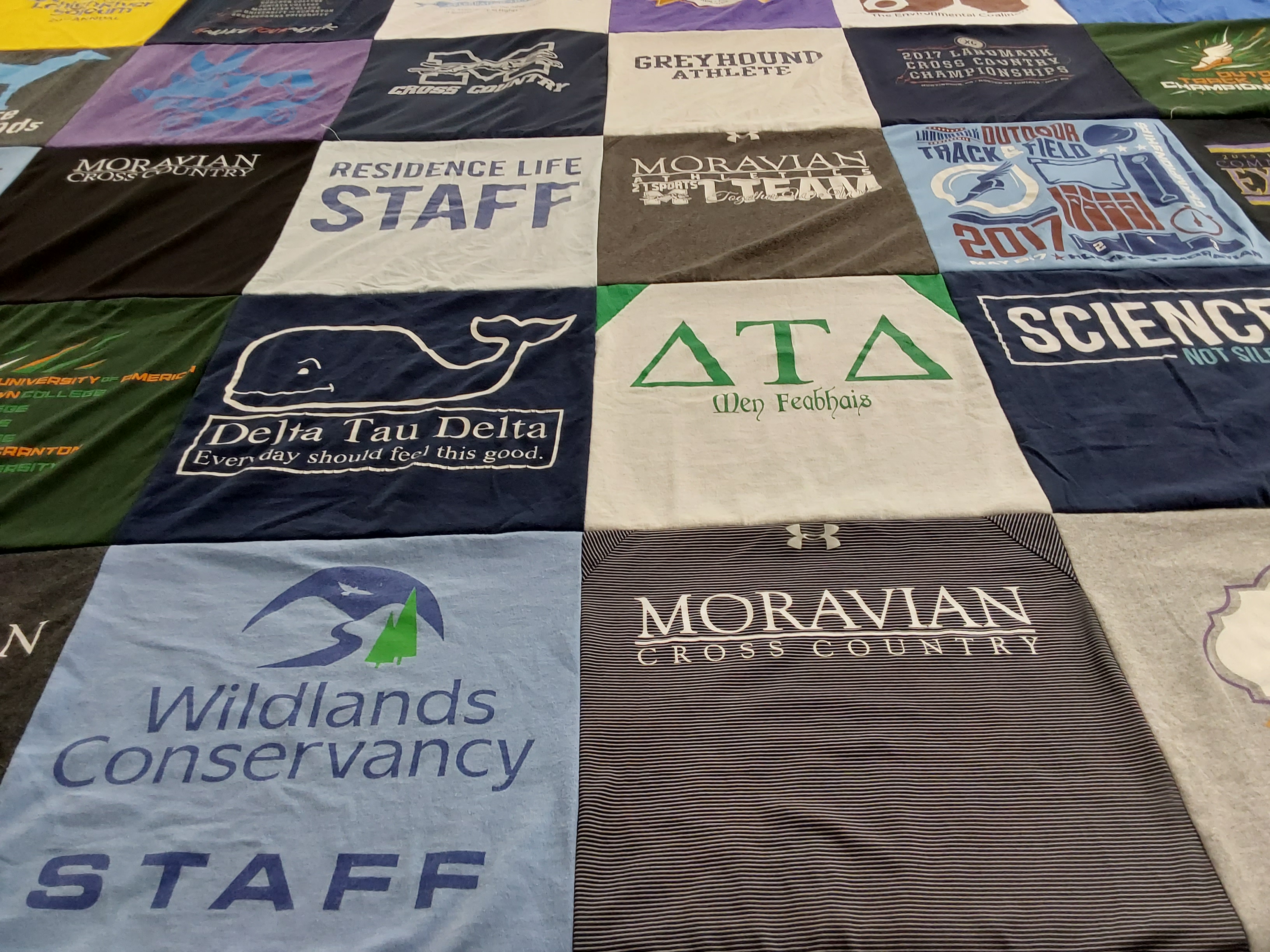 T-shirt quilt featuring moravian cross country by Joshua from PA