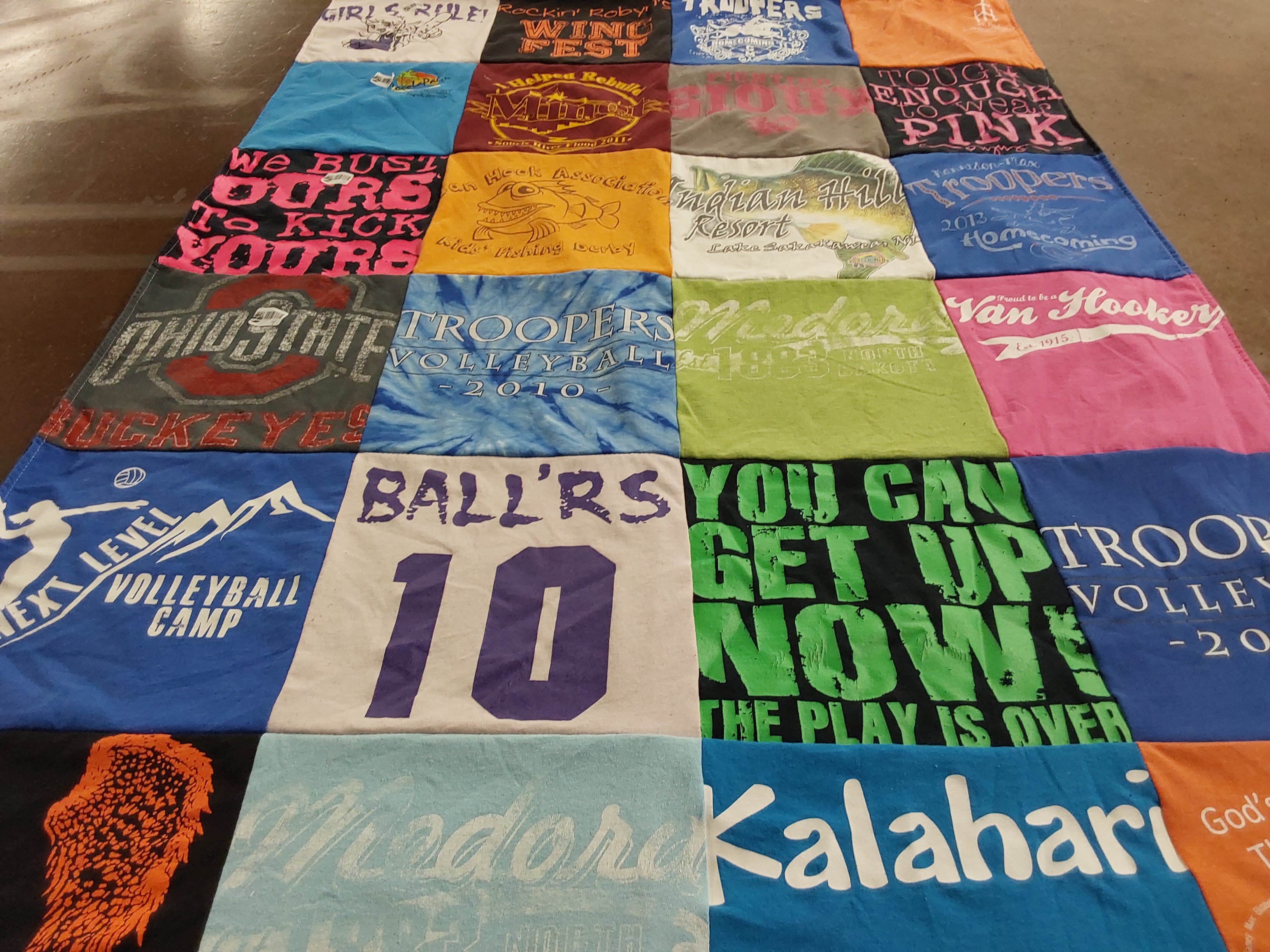 T-shirt quilt featuring troopers volleyball by Grace from ND