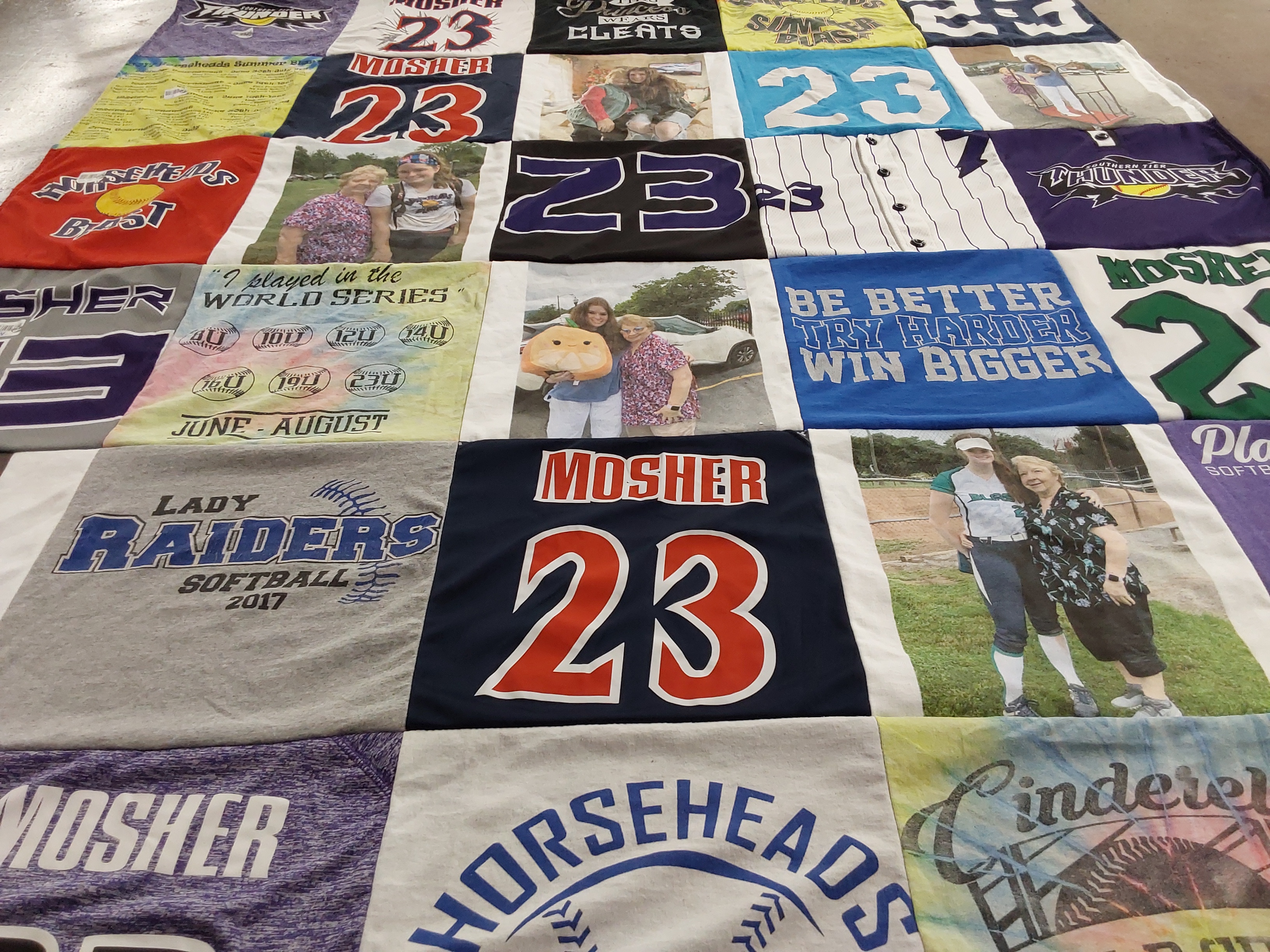 T-shirt quilt featuring lady raiders softball by Macayla from NY