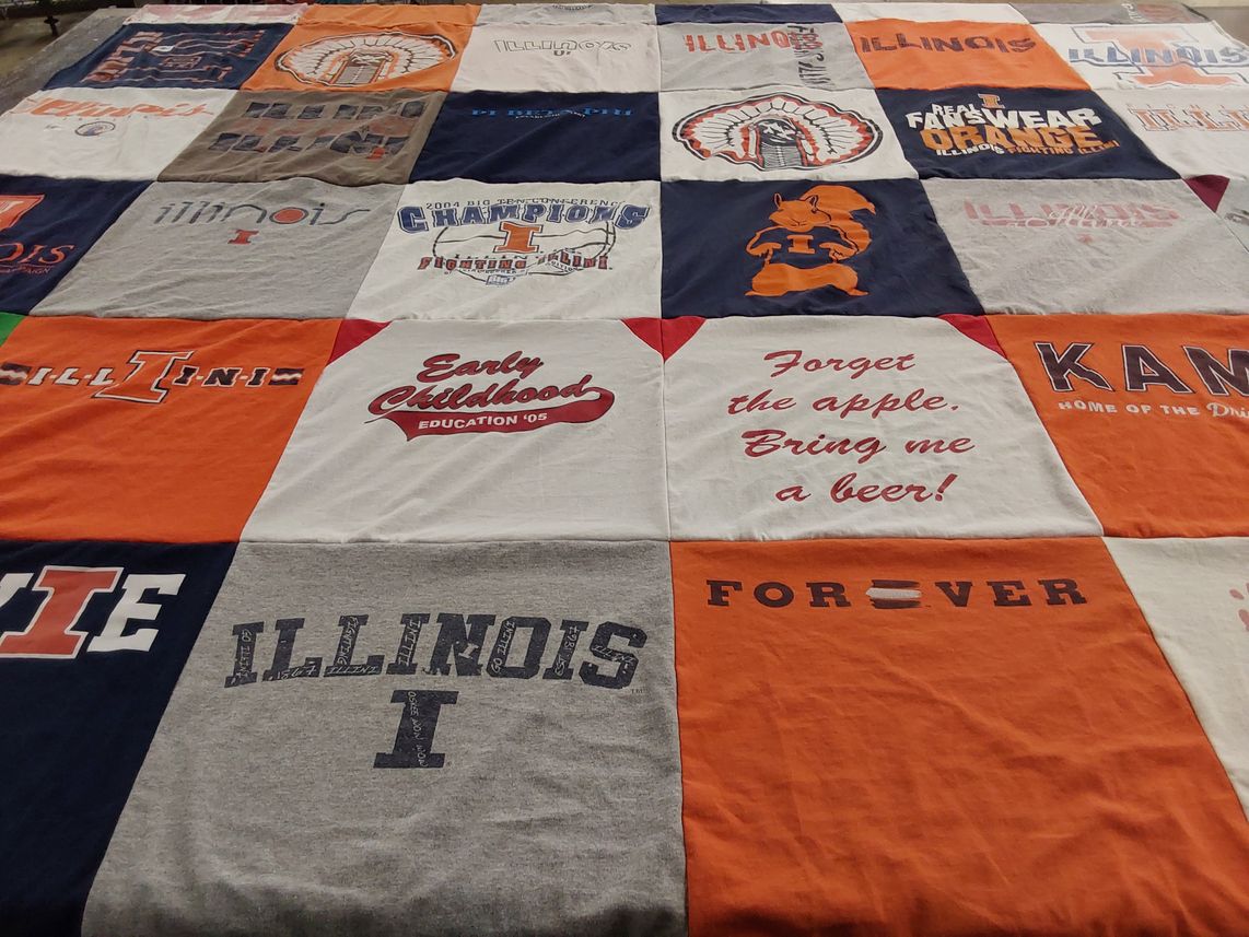 T-shirt quilt featuring illini basketball by Norene from IL