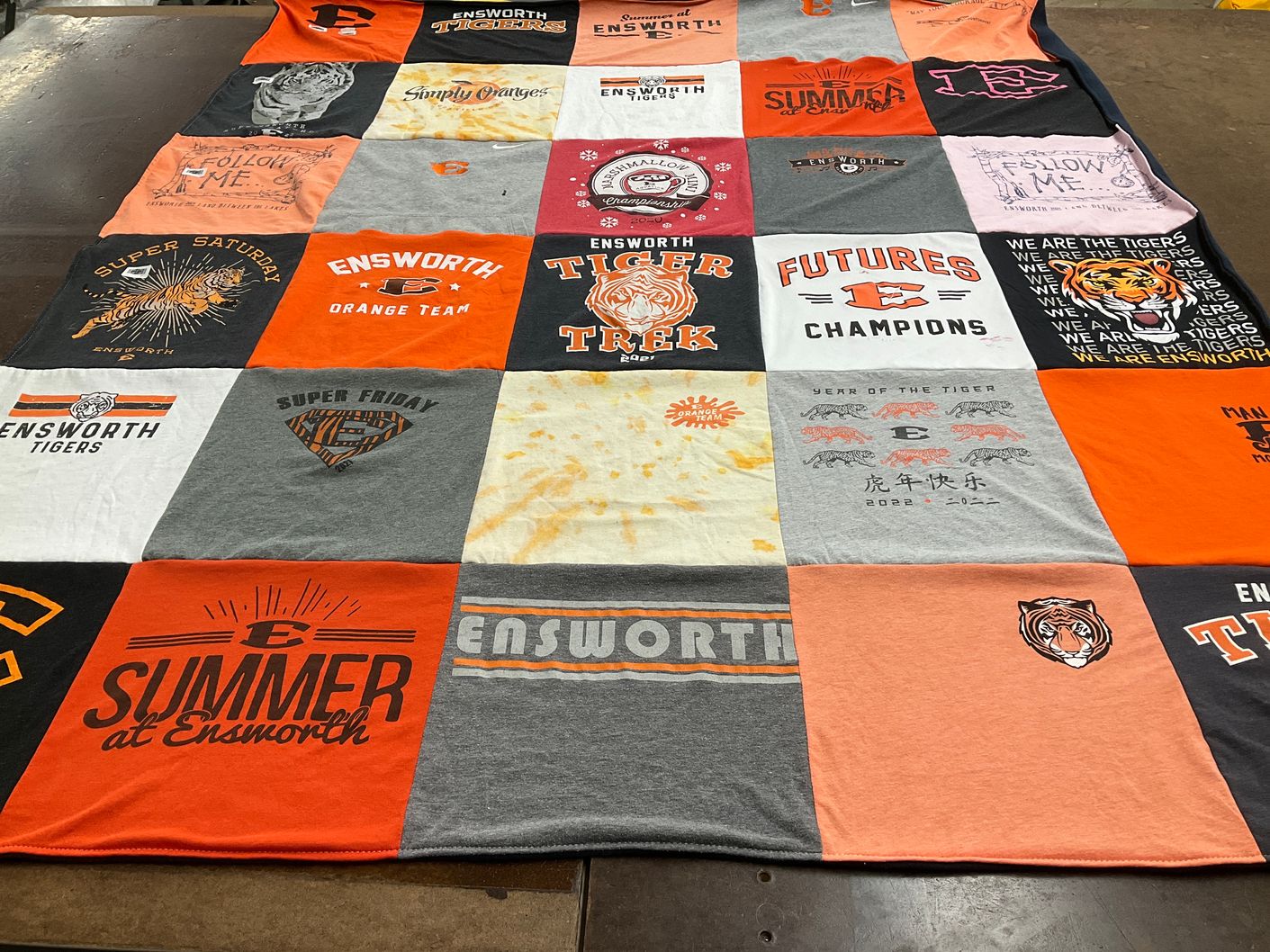 T-shirt quilt featuring ensworth tigers by Barbara from TN