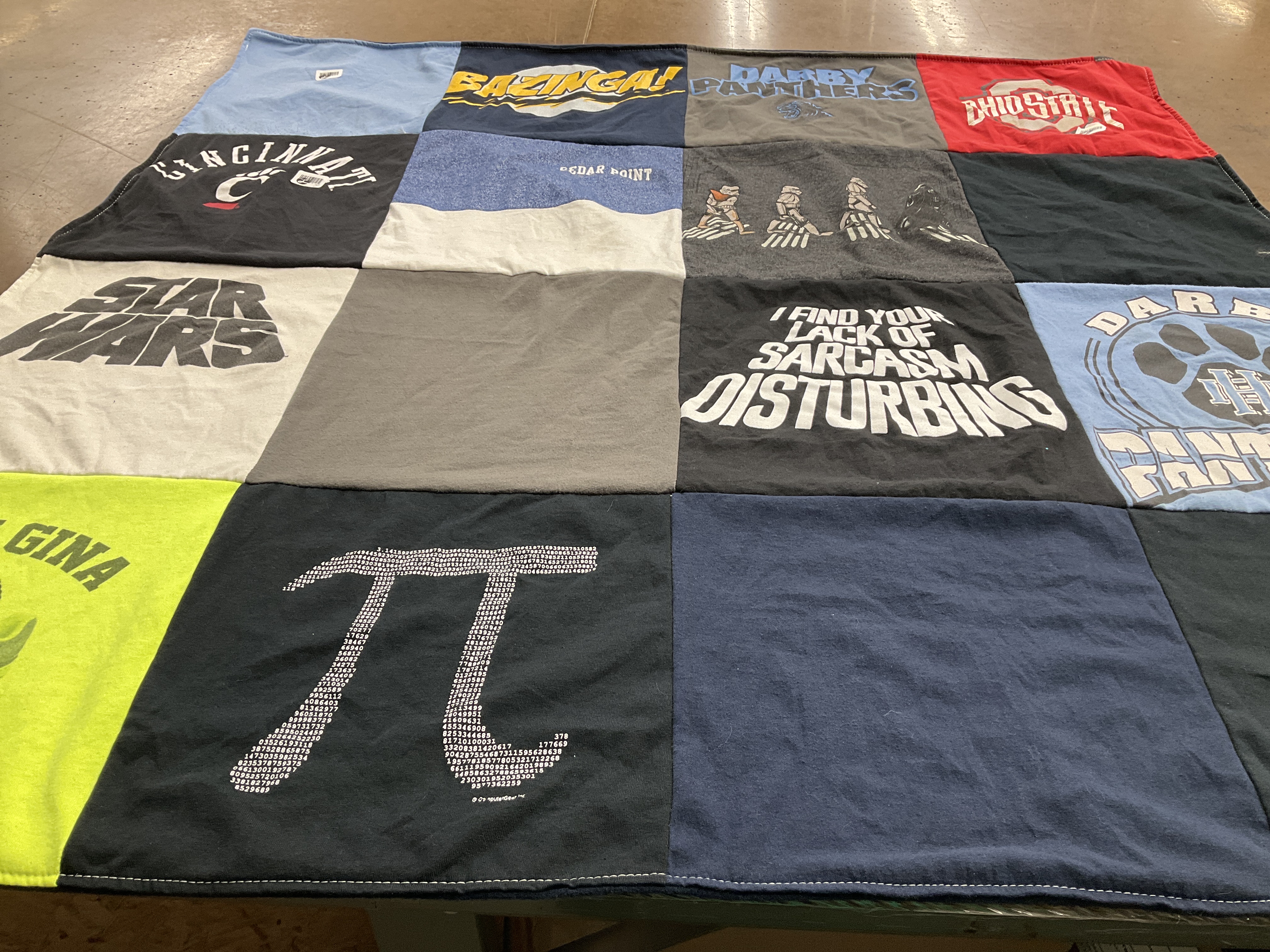 T-shirt quilt featuring darby panthers by Gina from OH