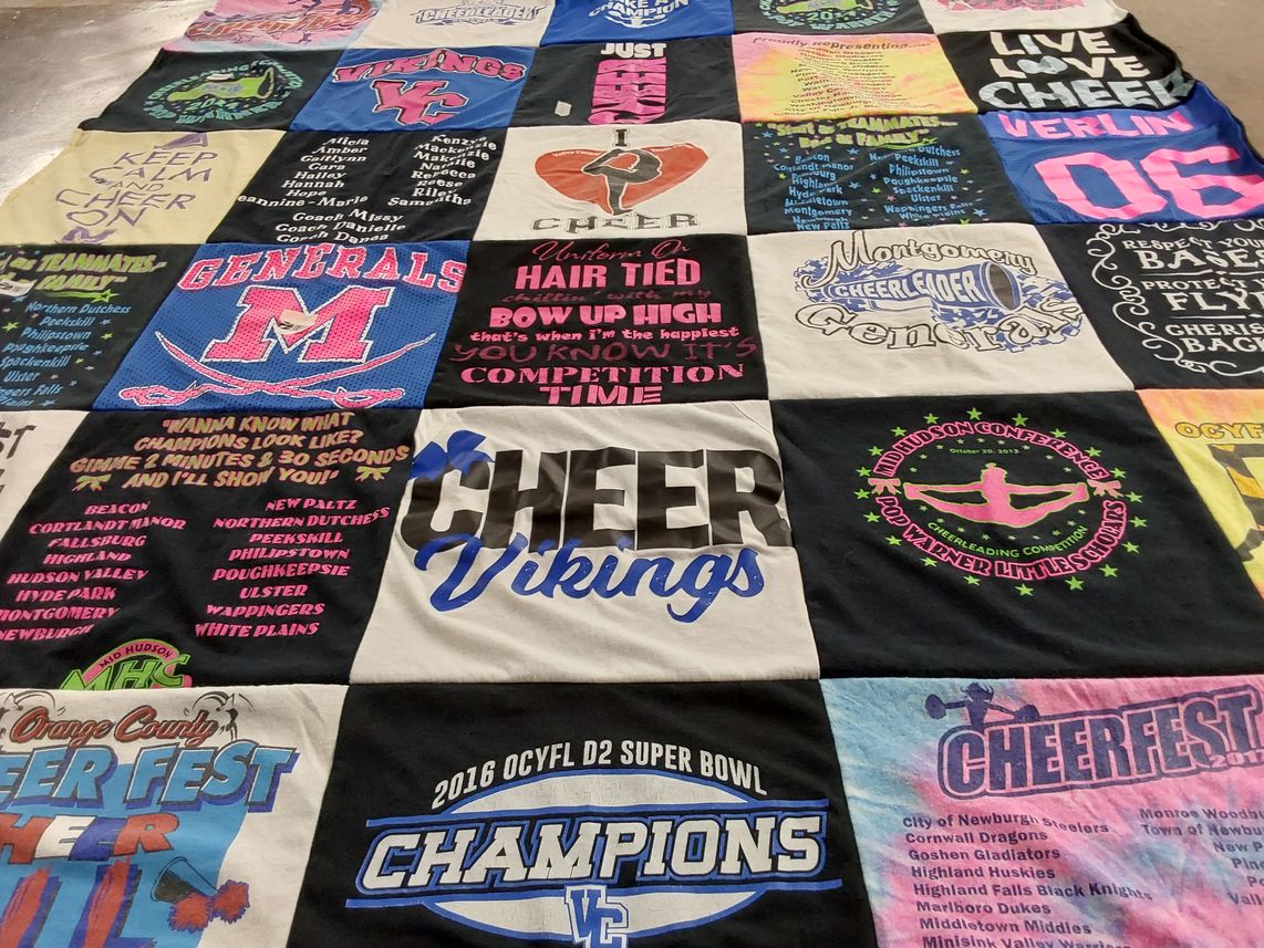 T-shirt quilt featuring generals, vikings by Melissa from NY