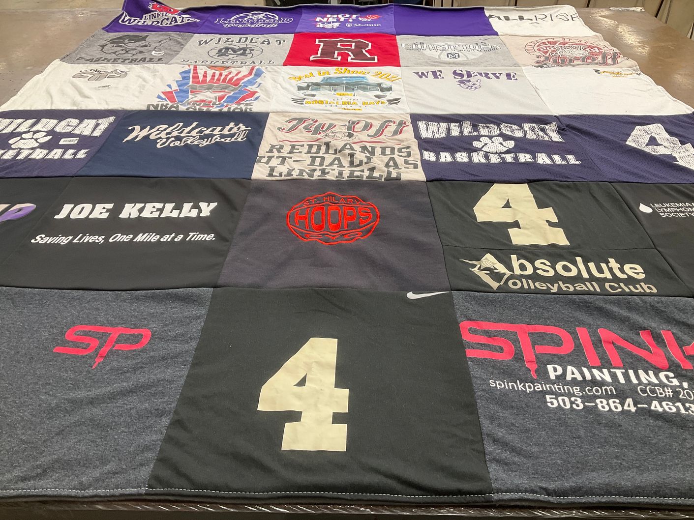 T-shirt quilt featuring wildcats basketball, wildcats volleyball by Ann from CA