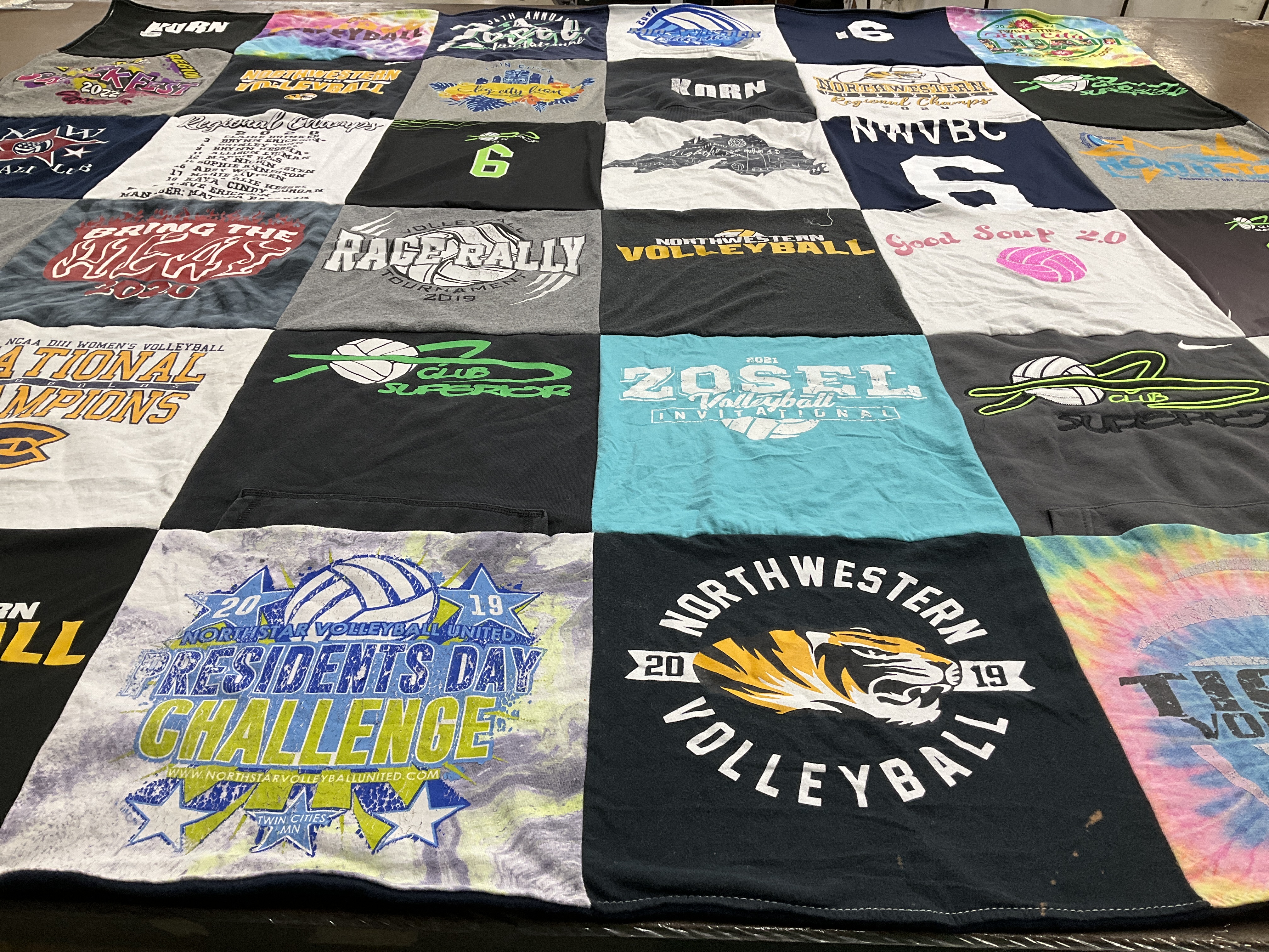 T-shirt quilt featuring northwestern volleyball by Shannon from WI